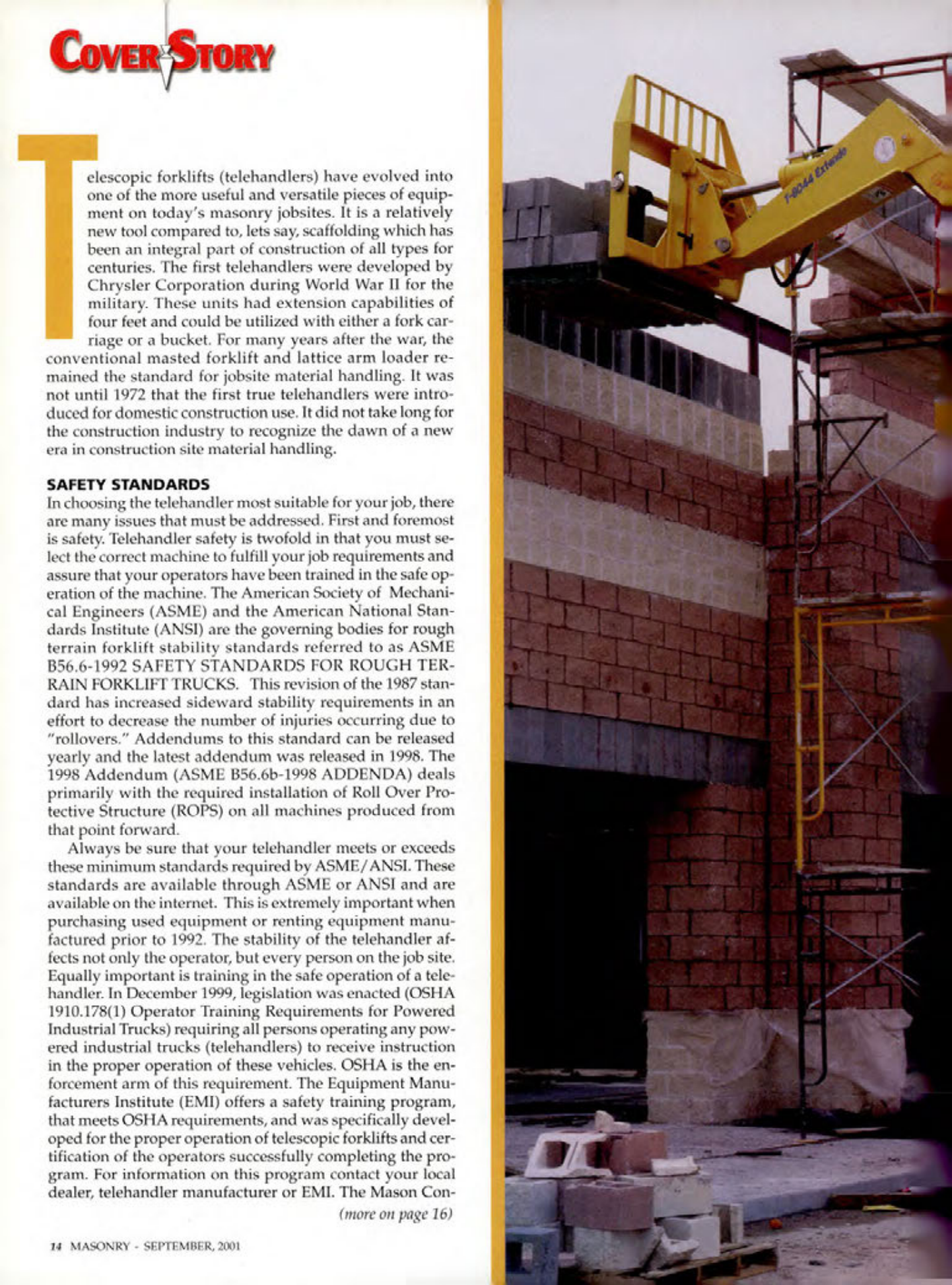 Masonry Magazine September 2001 Page. 14