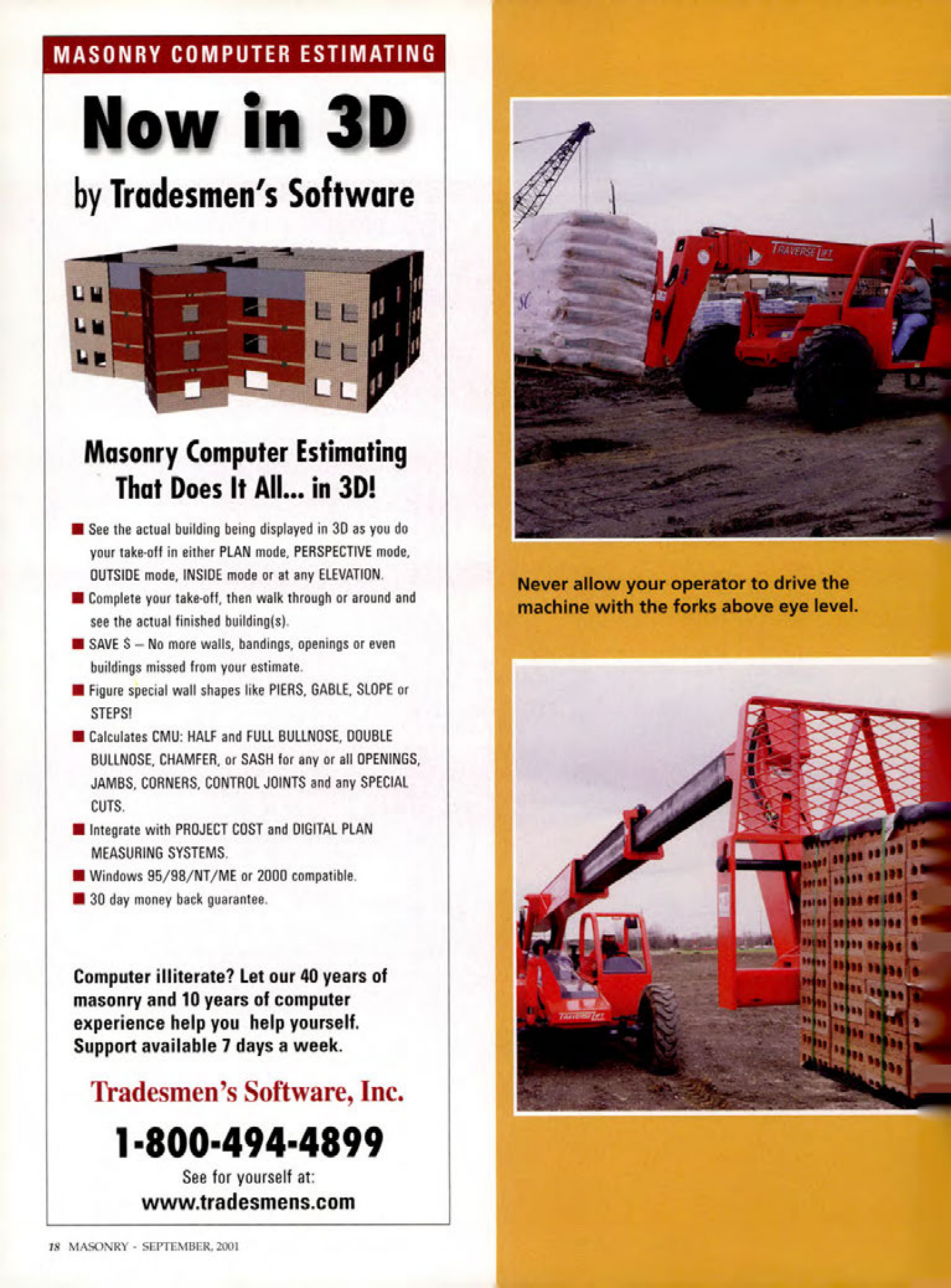 Masonry Magazine September 2001 Page. 18