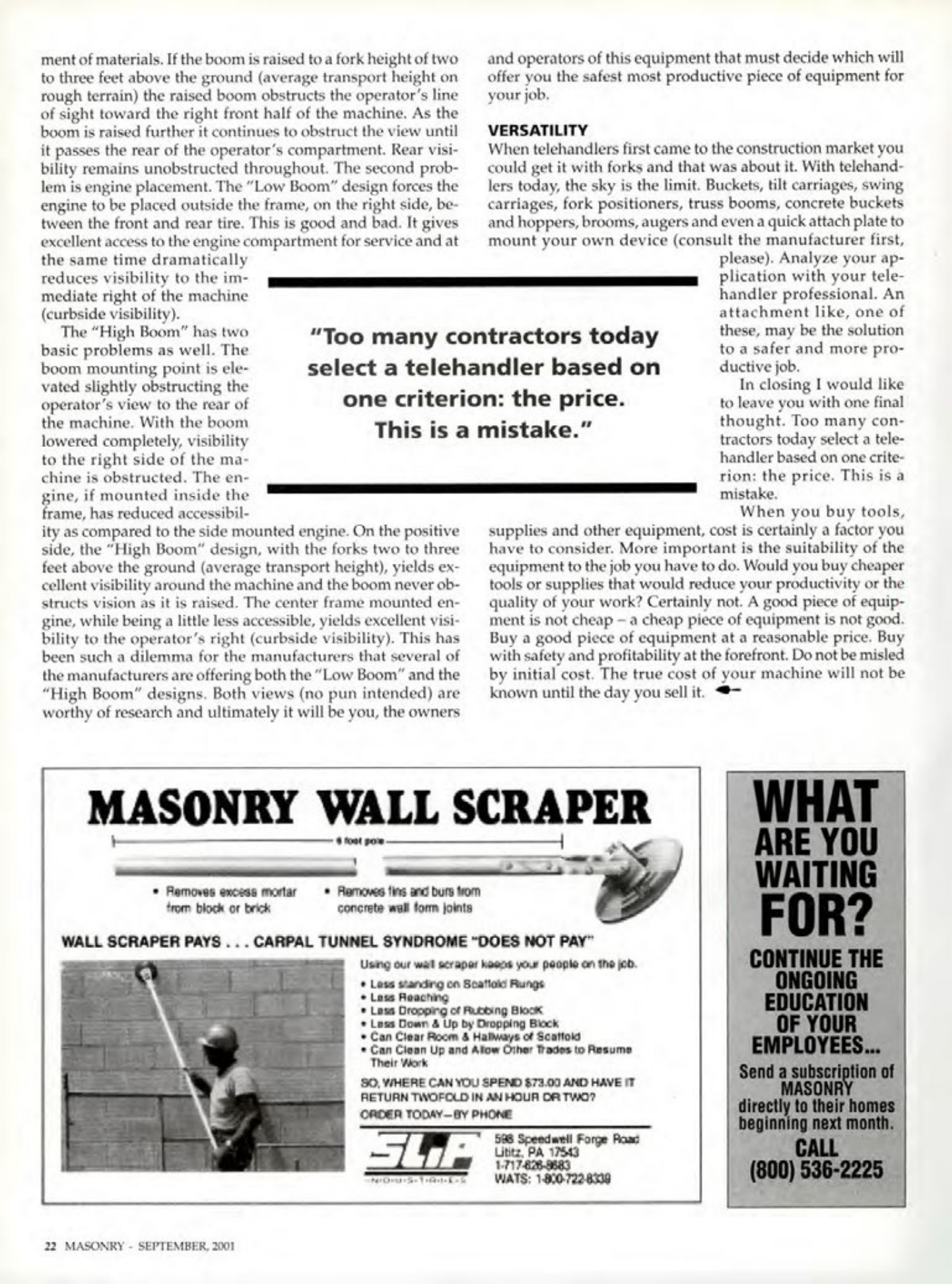 Masonry Magazine September 2001 Page. 22