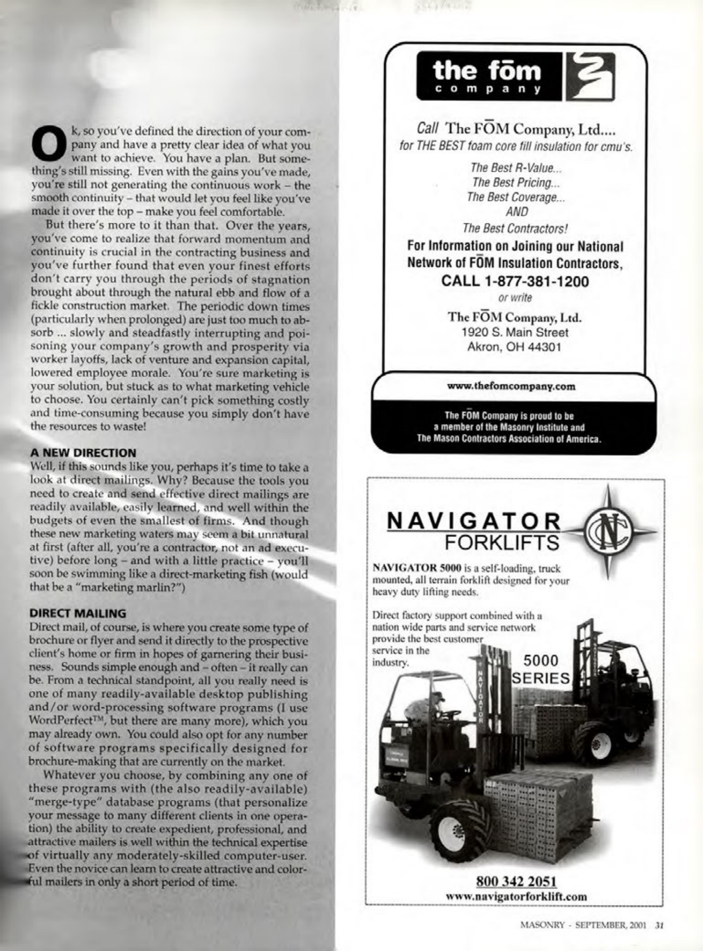 Masonry Magazine September 2001 Page. 31