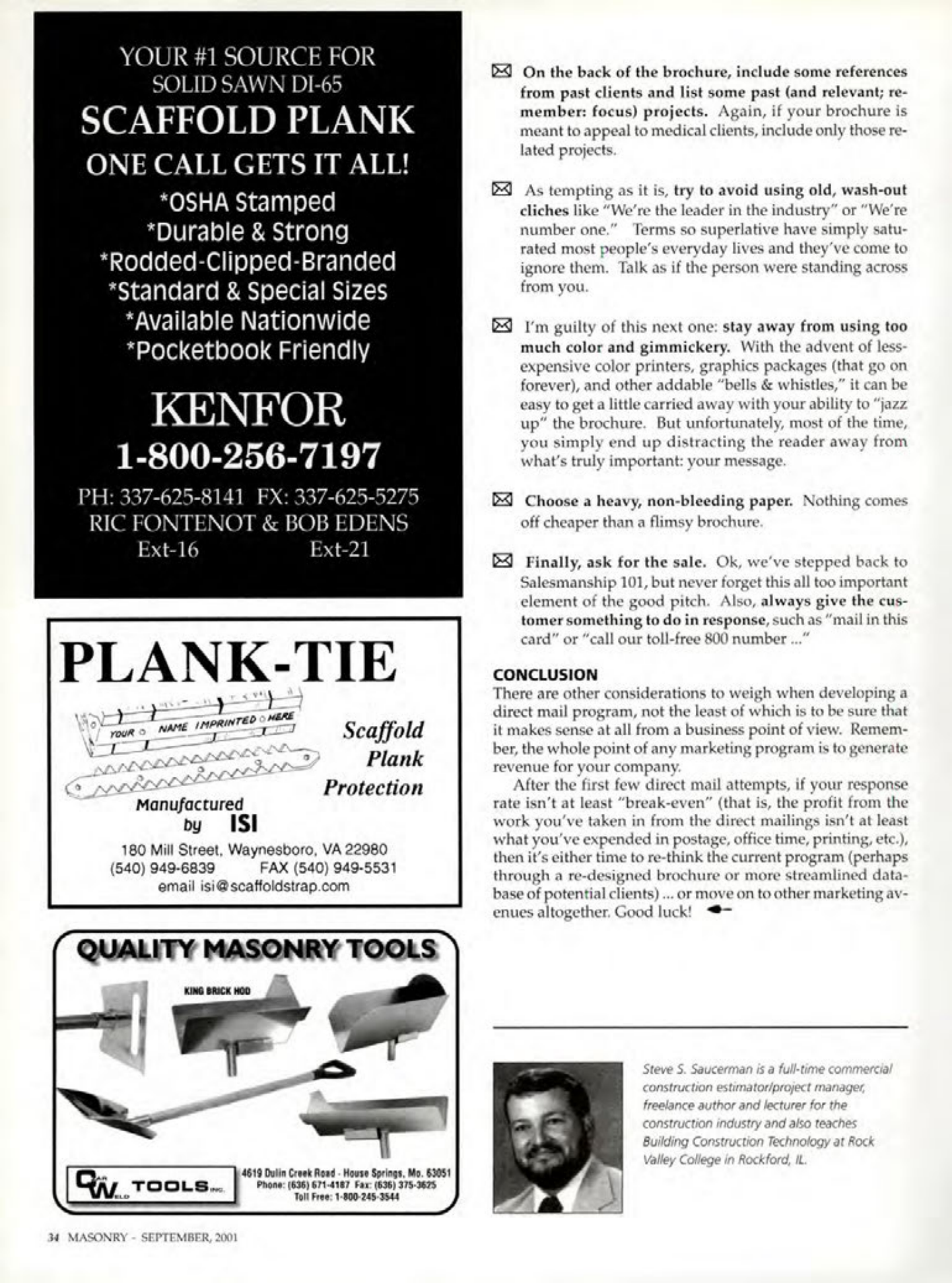 Masonry Magazine September 2001 Page. 34