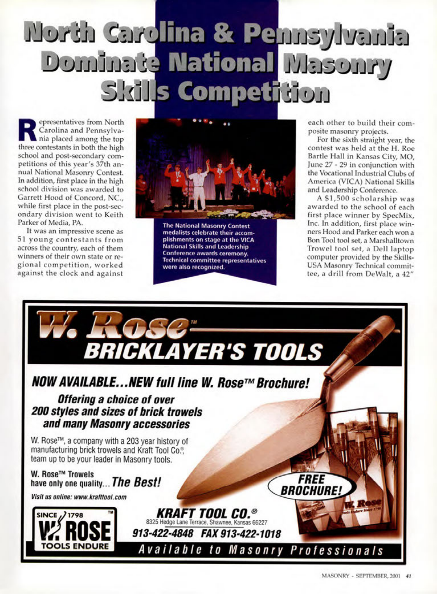 Masonry Magazine September 2001 Page. 41