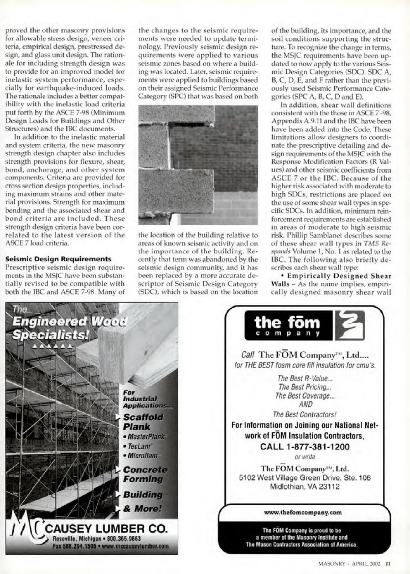 Masonry Magazine April 2002 Page. 11
