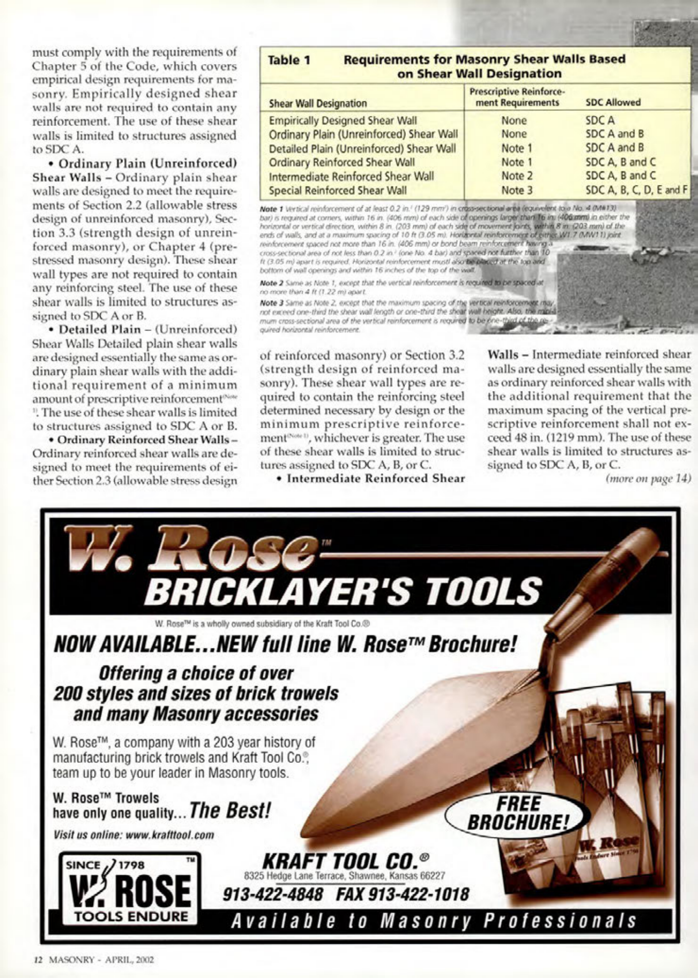 Masonry Magazine April 2002 Page. 12