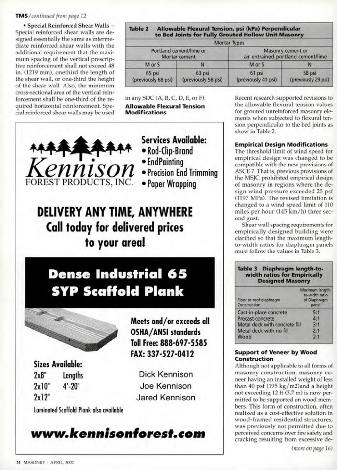 Masonry Magazine April 2002 Page. 14