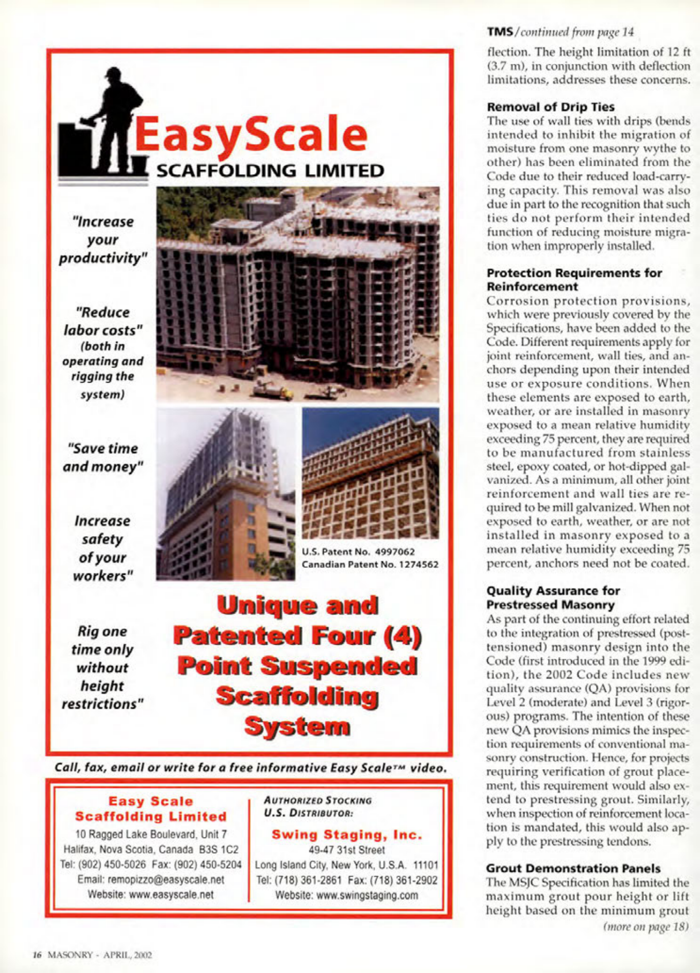 Masonry Magazine April 2002 Page. 16
