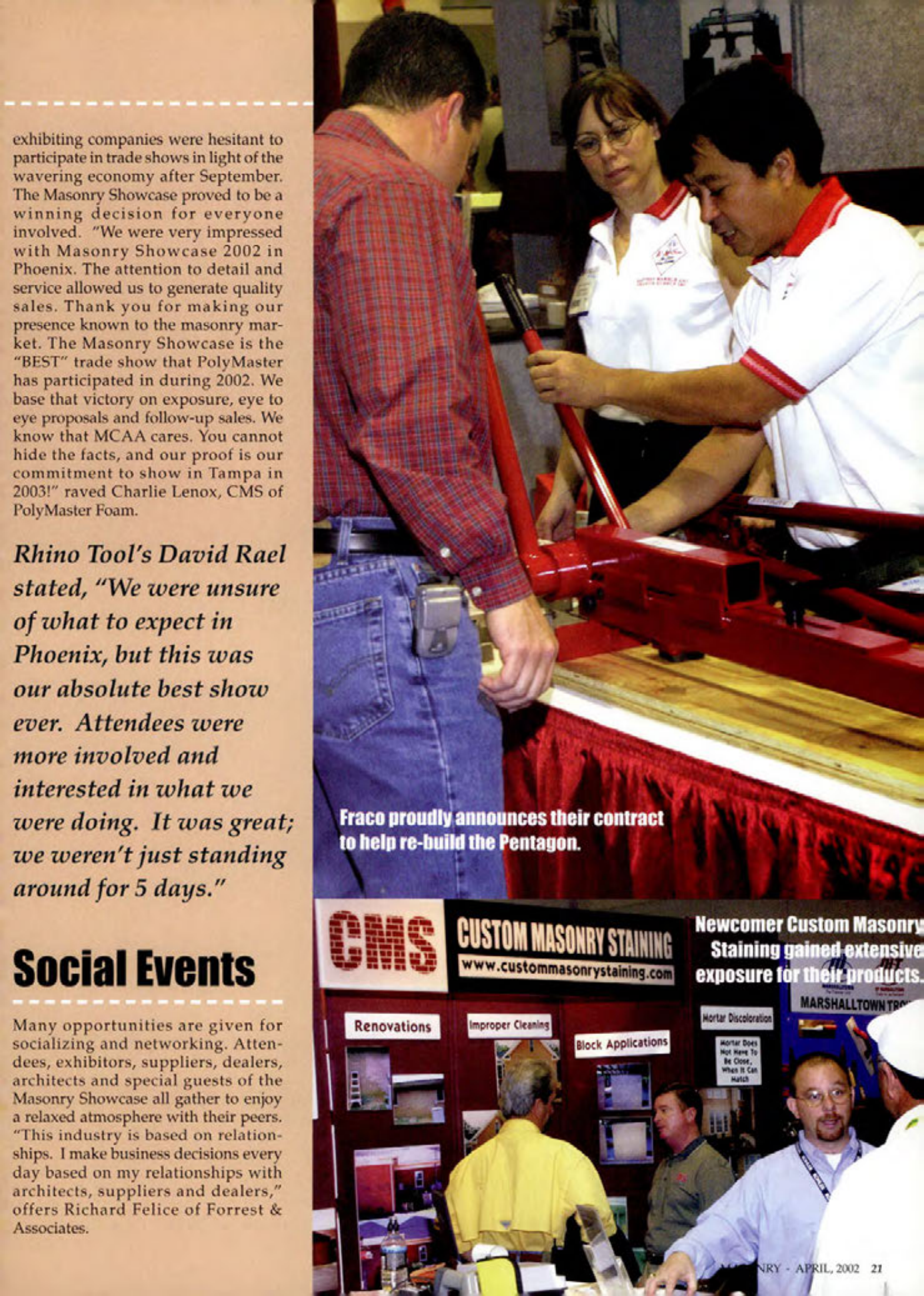 Masonry Magazine April 2002 Page. 21