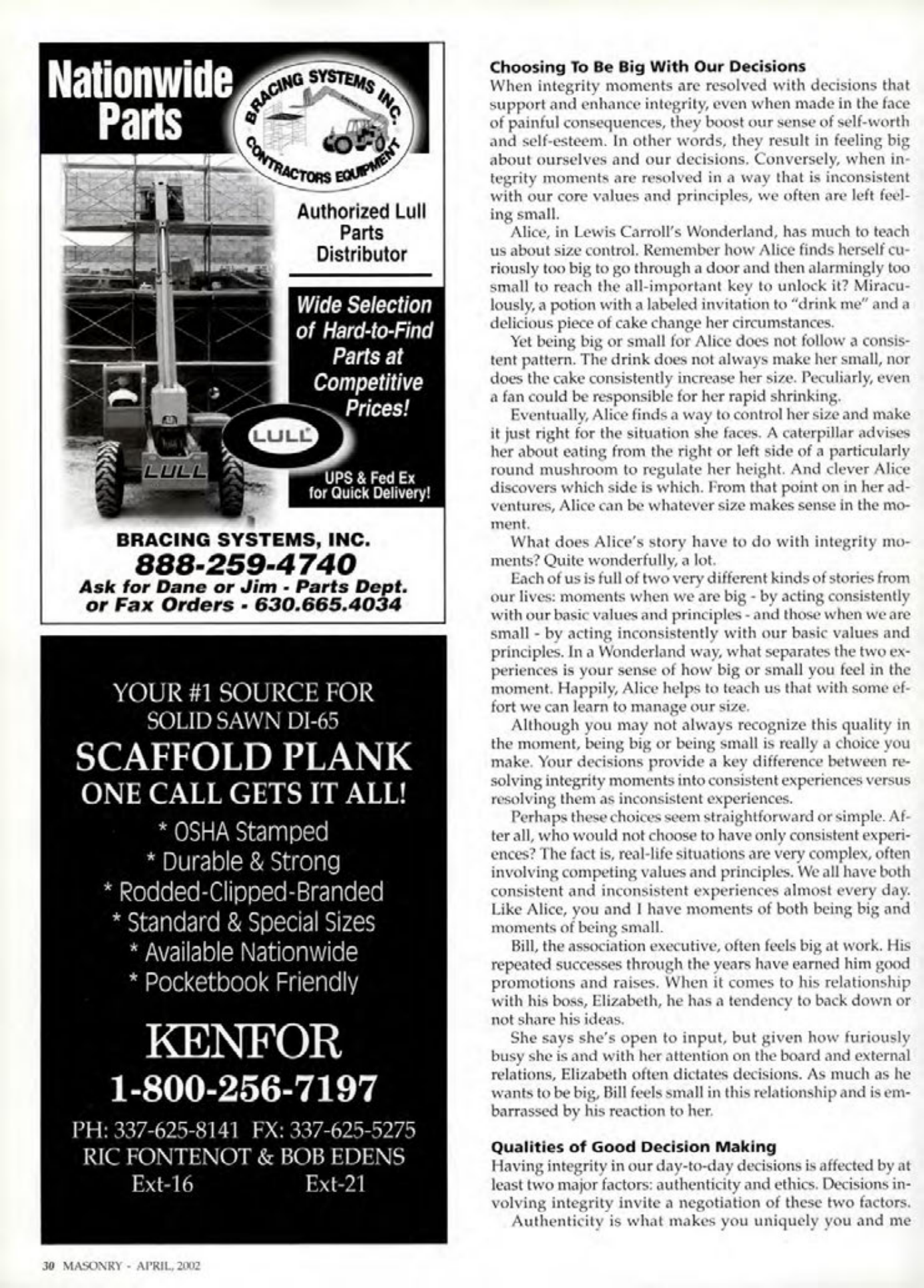 Masonry Magazine April 2002 Page. 30
