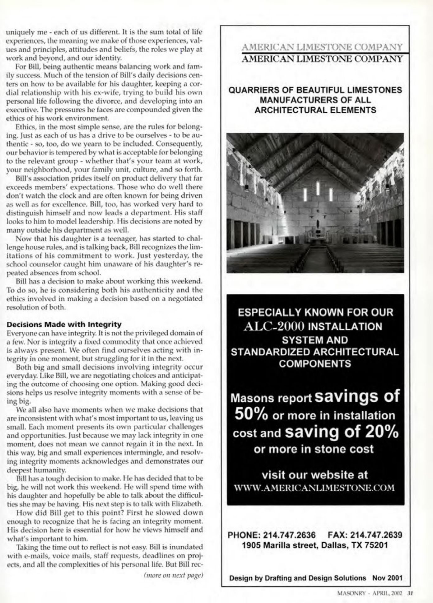 Masonry Magazine April 2002 Page. 31