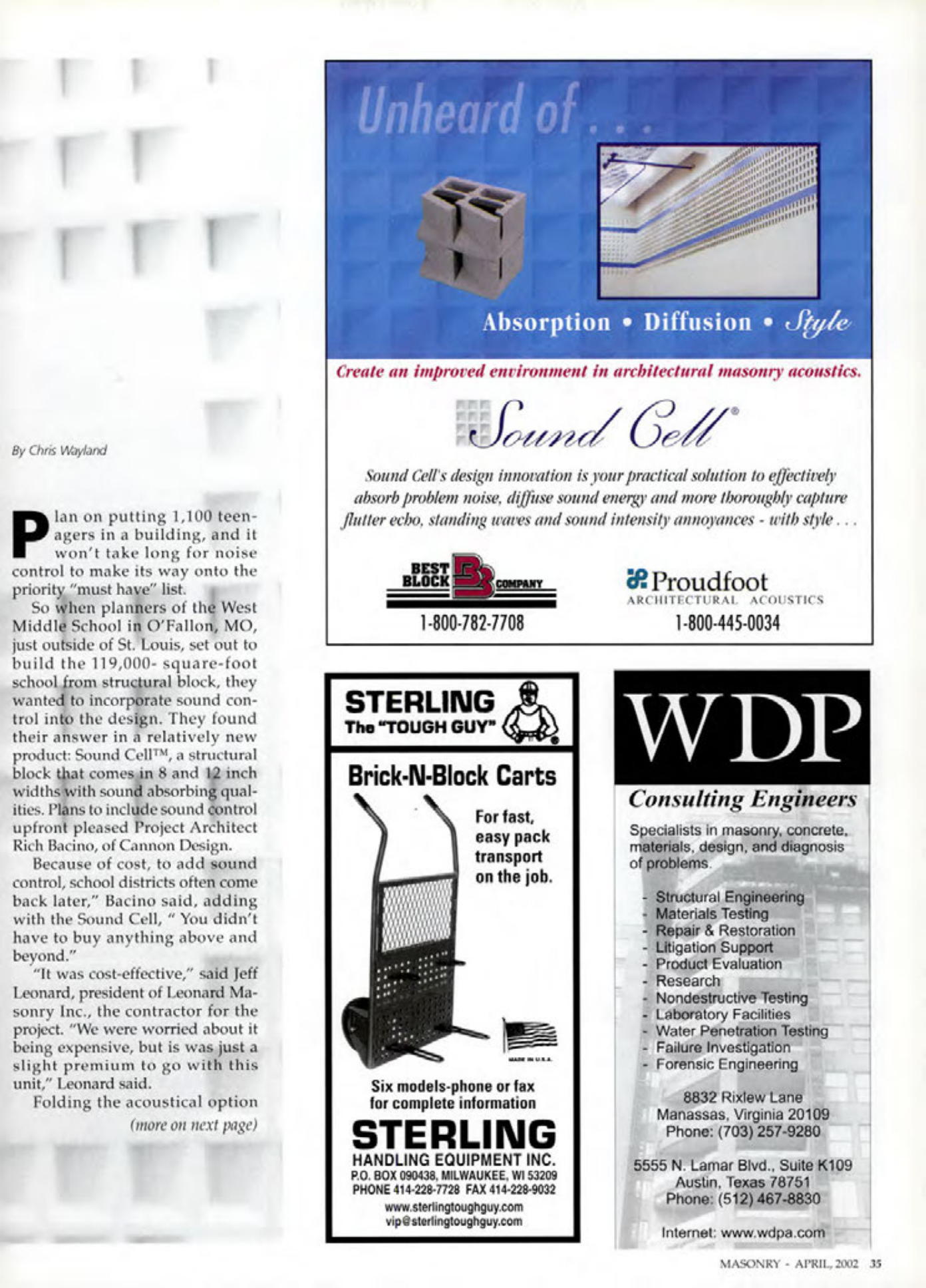 Masonry Magazine April 2002 Page. 35