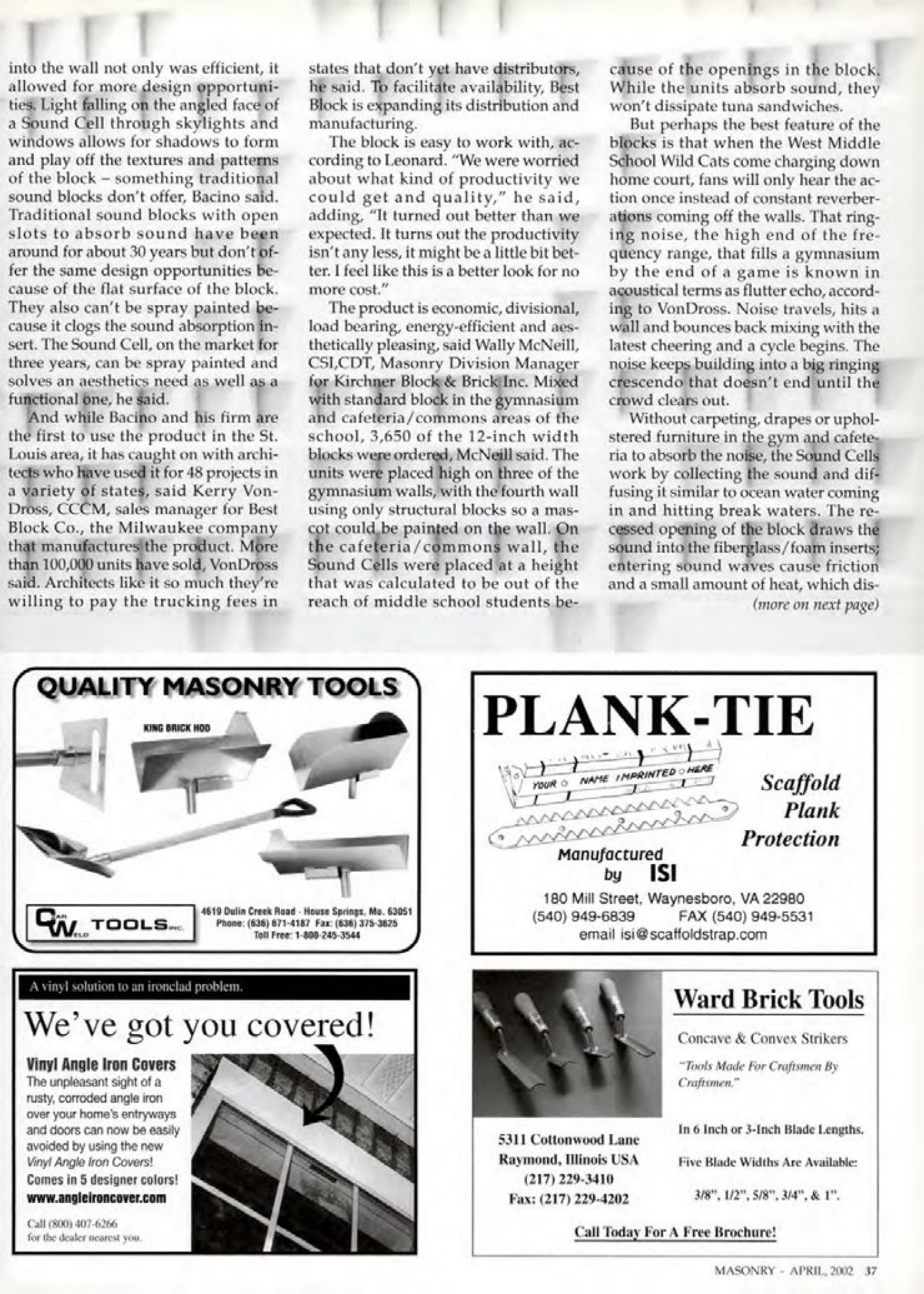 Masonry Magazine April 2002 Page. 37