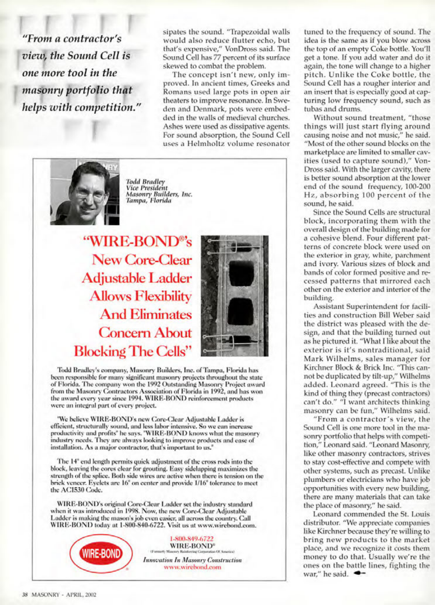 Masonry Magazine April 2002 Page. 38