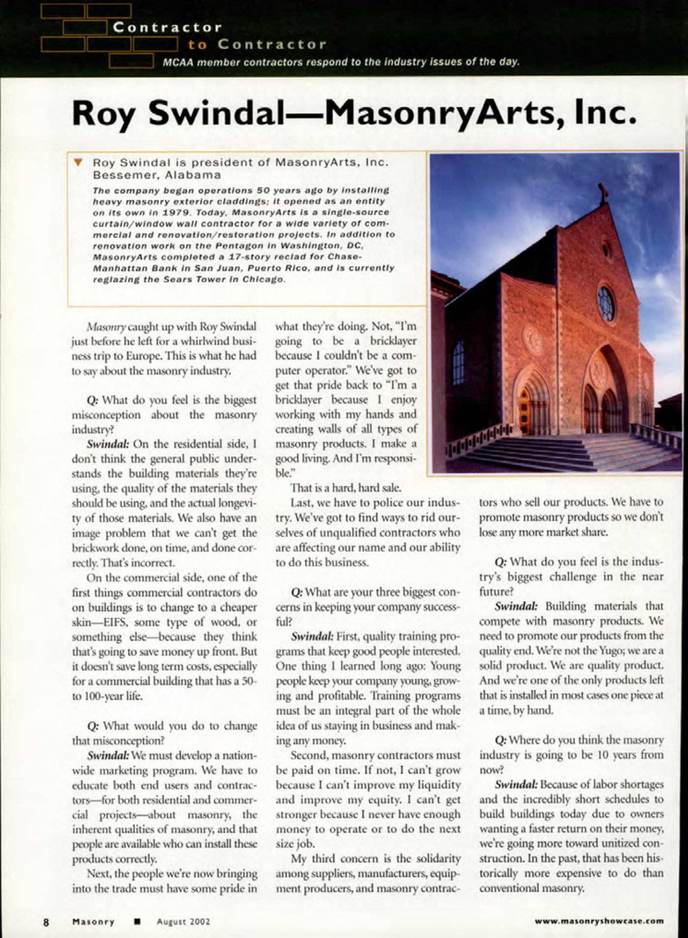 Masonry Magazine August 2002 Page. 10