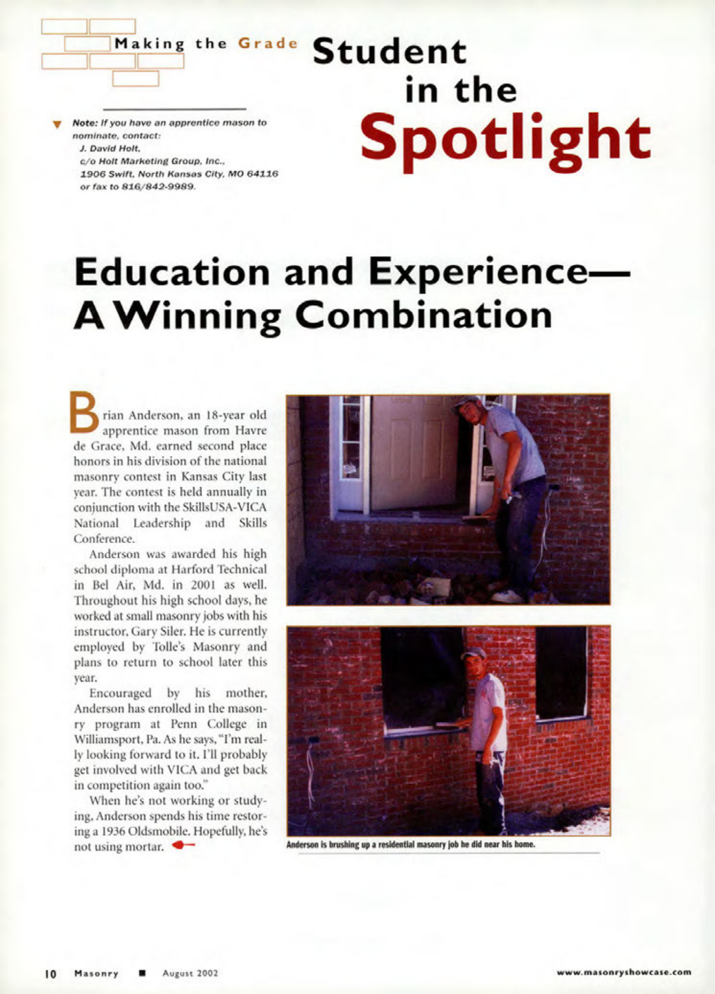 Masonry Magazine August 2002 Page. 12