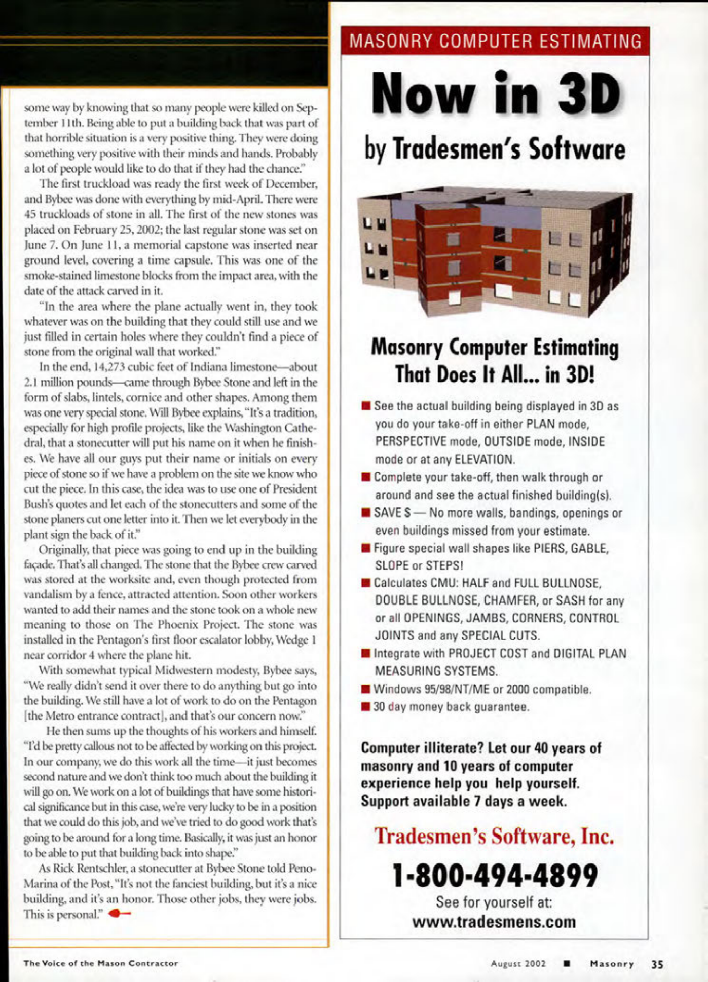 Masonry Magazine August 2002 Page. 37