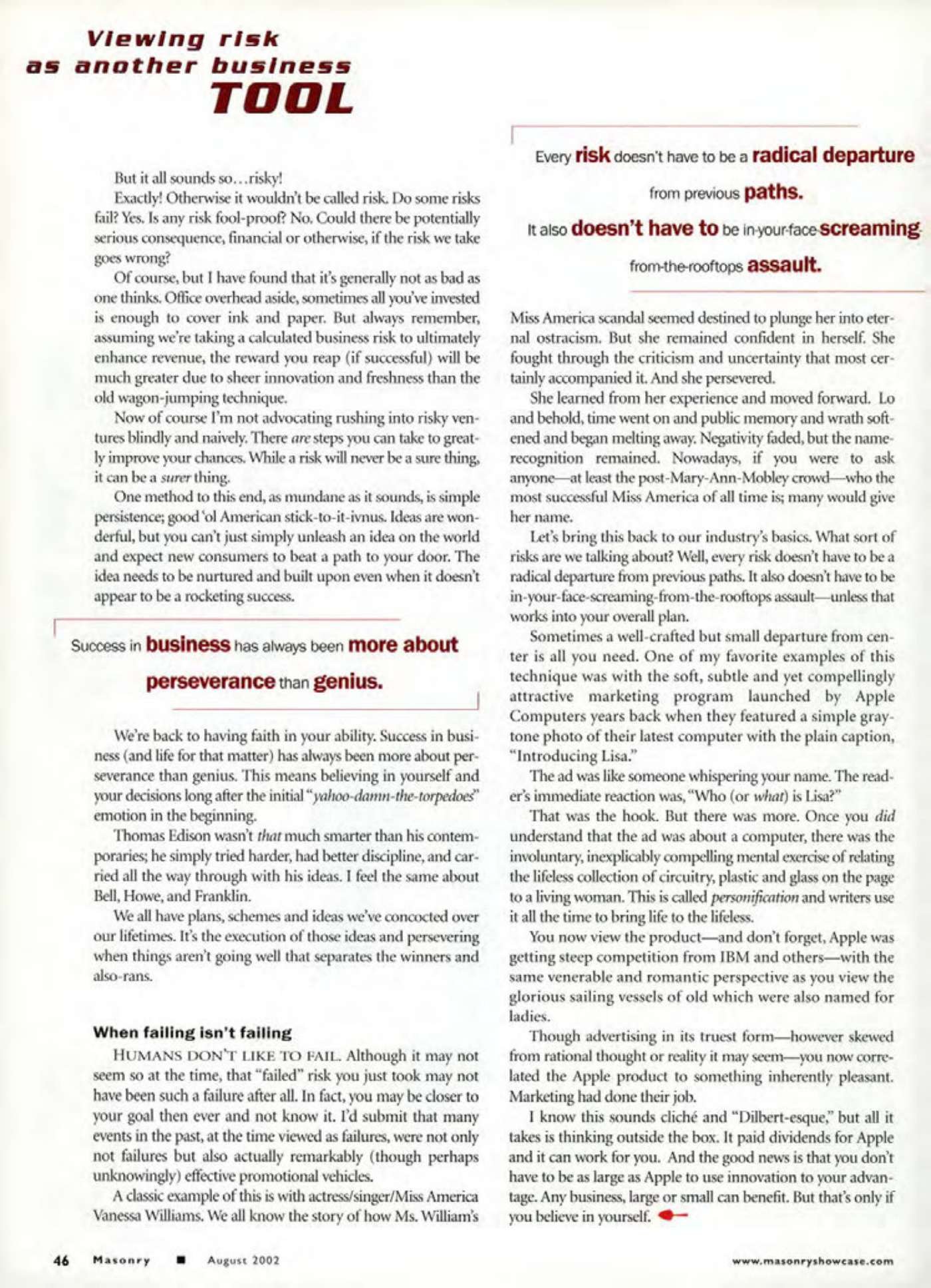 Masonry Magazine August 2002 Page. 48