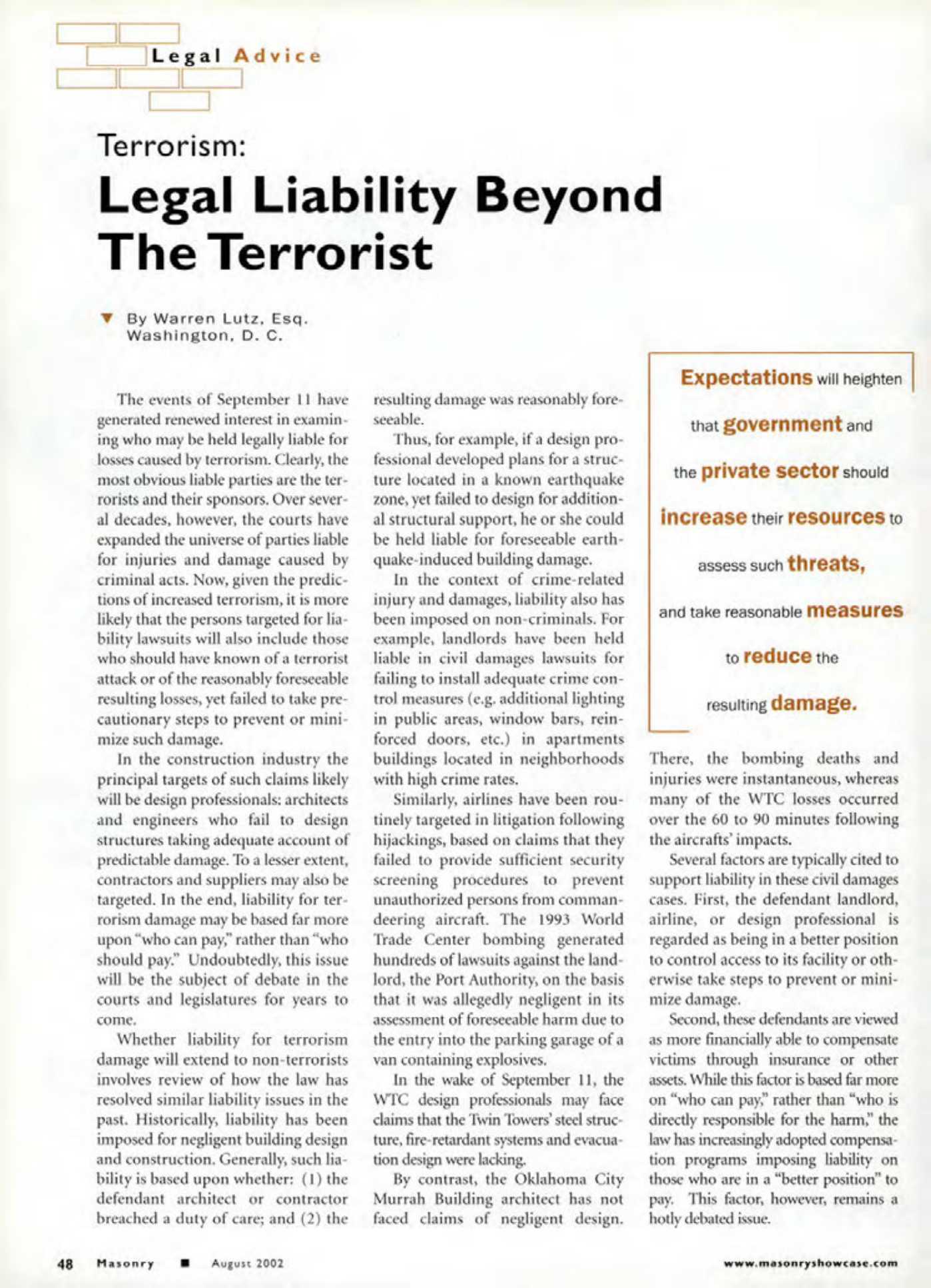 Masonry Magazine August 2002 Page. 50