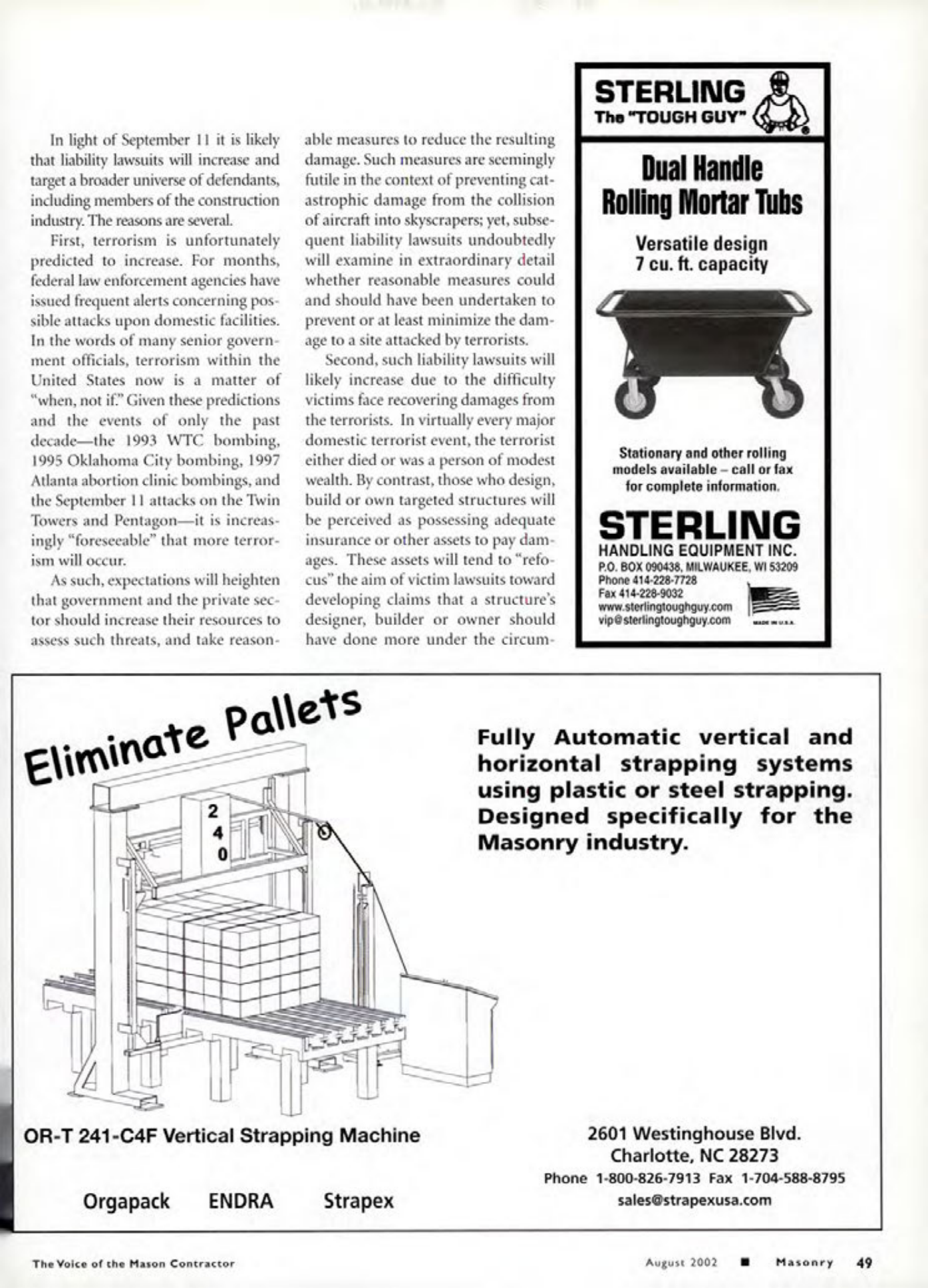 Masonry Magazine August 2002 Page. 51