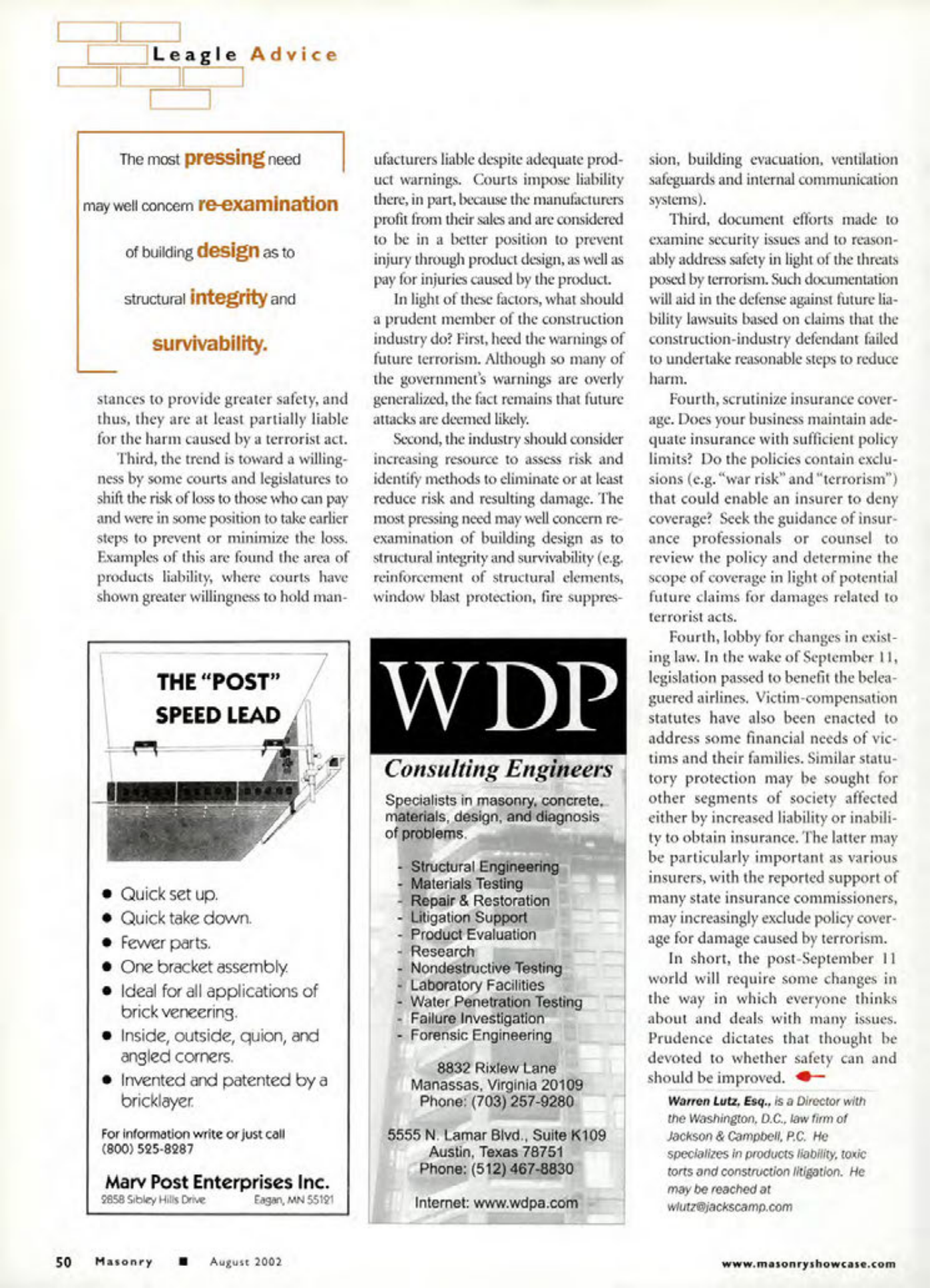 Masonry Magazine August 2002 Page. 52