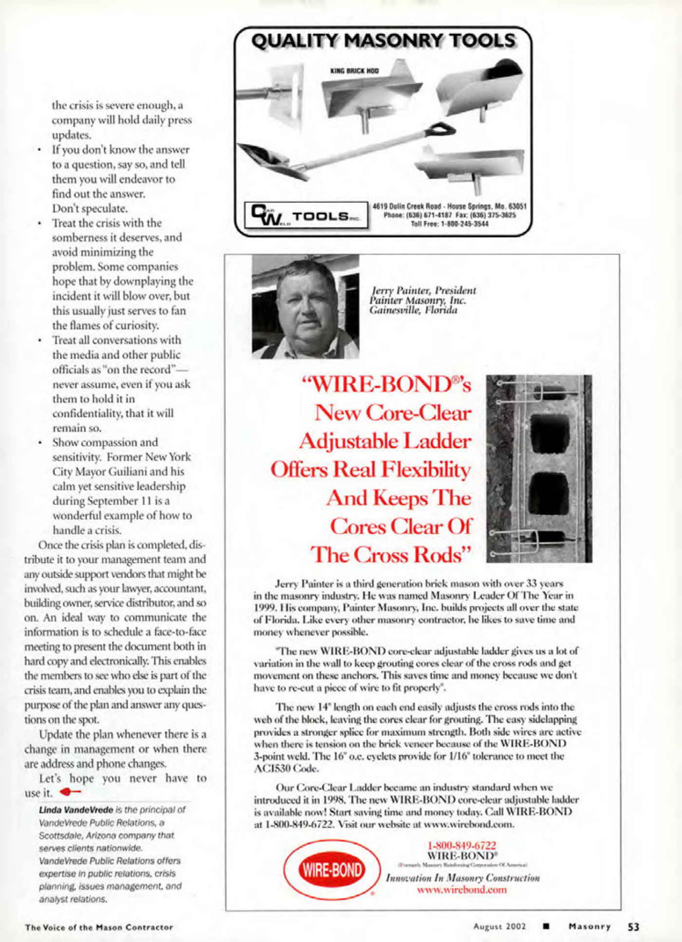 Masonry Magazine August 2002 Page. 55