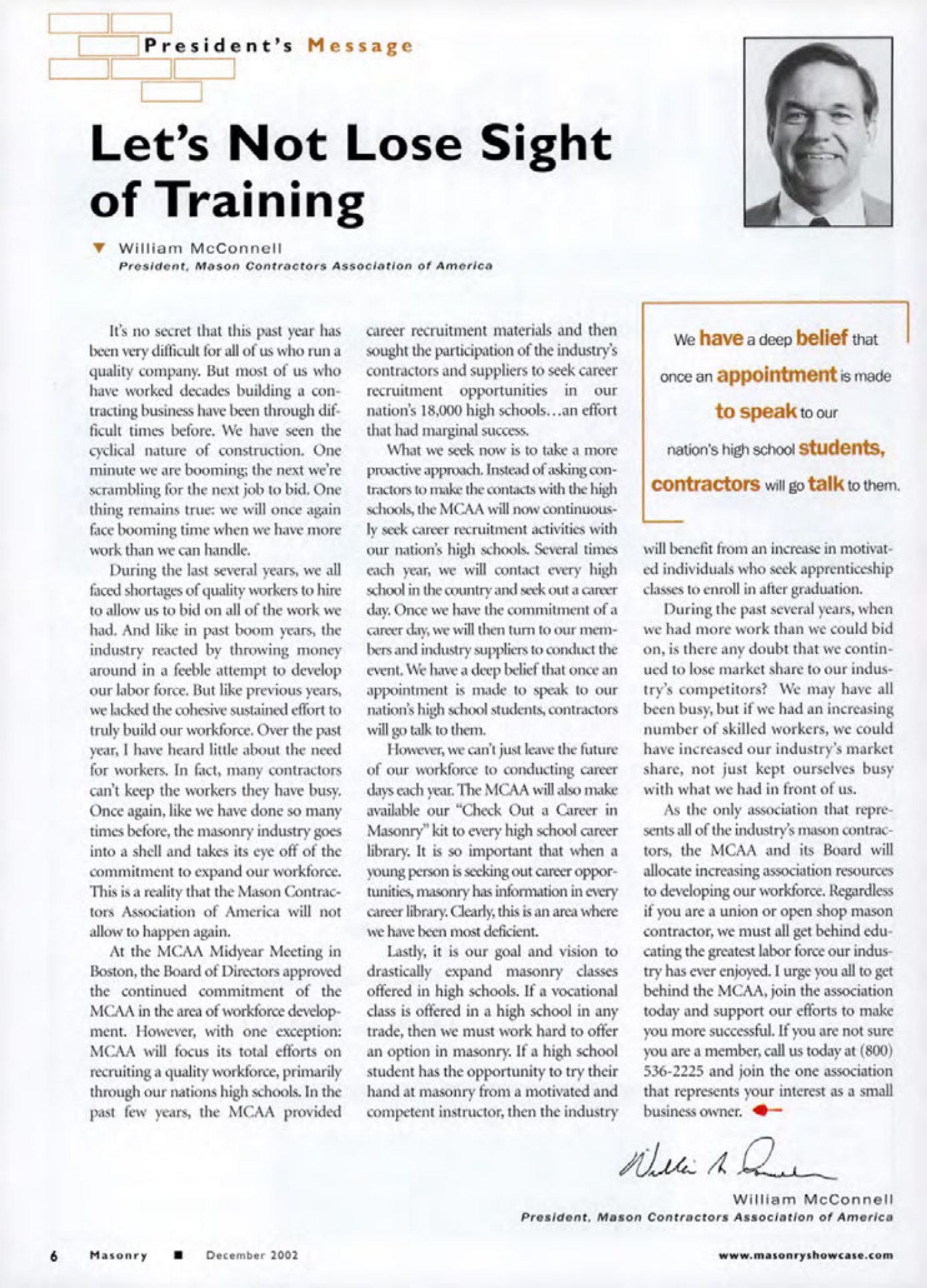 Masonry Magazine December 2002 Page. 8