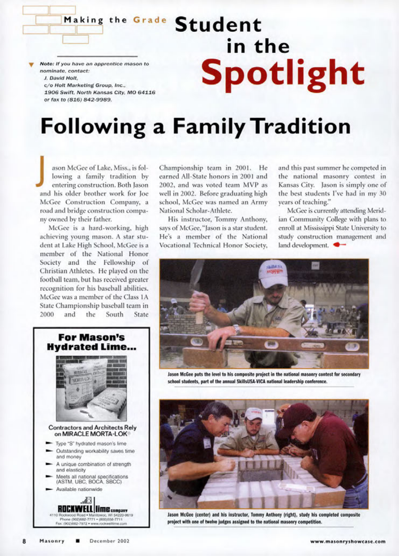 Masonry Magazine December 2002 Page. 10