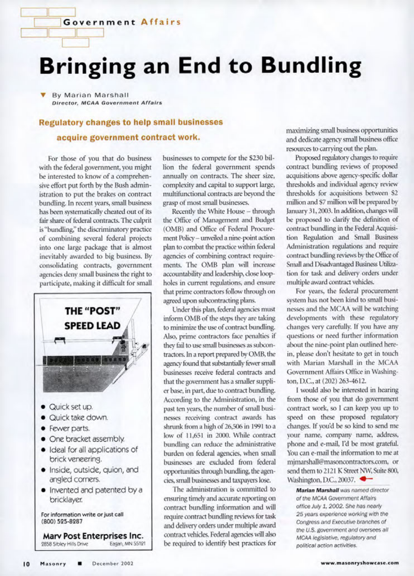 Masonry Magazine December 2002 Page. 12