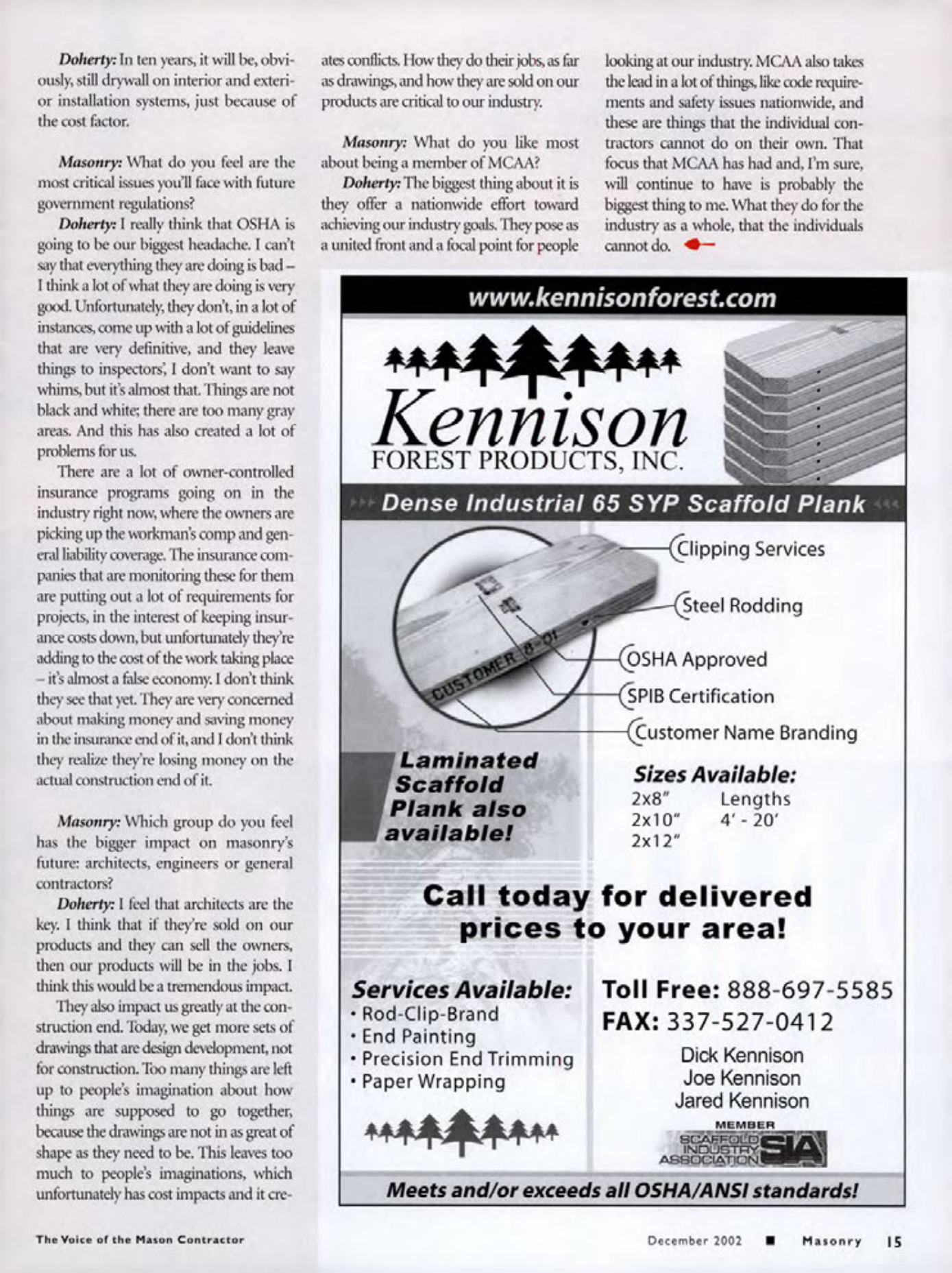 Masonry Magazine December 2002 Page. 17