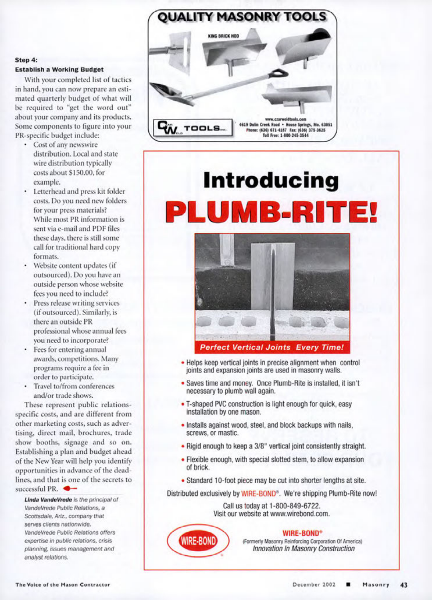 Masonry Magazine December 2002 Page. 45