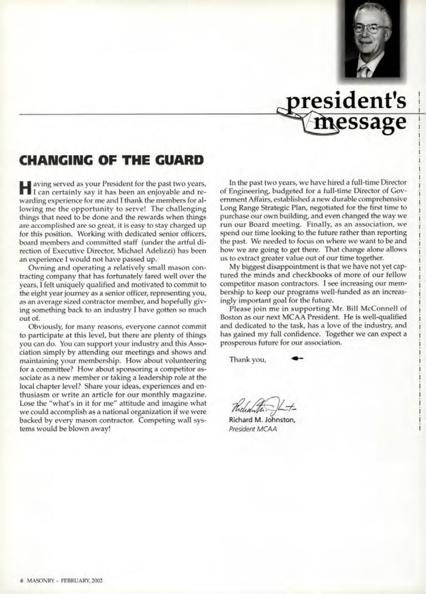 Masonry Magazine February 2002 Page. 6