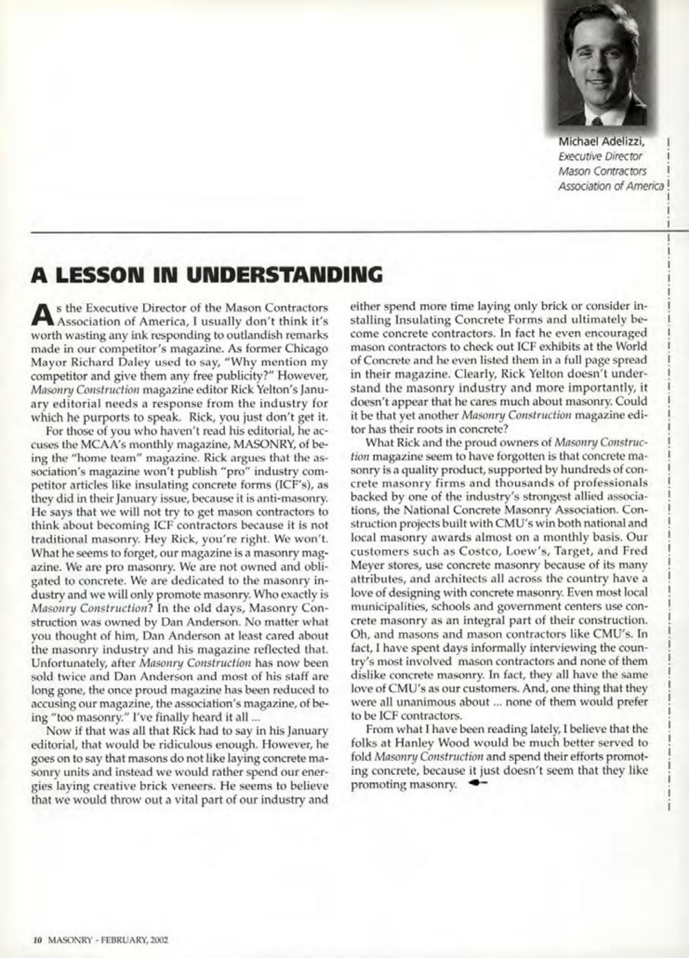 Masonry Magazine February 2002 Page. 10
