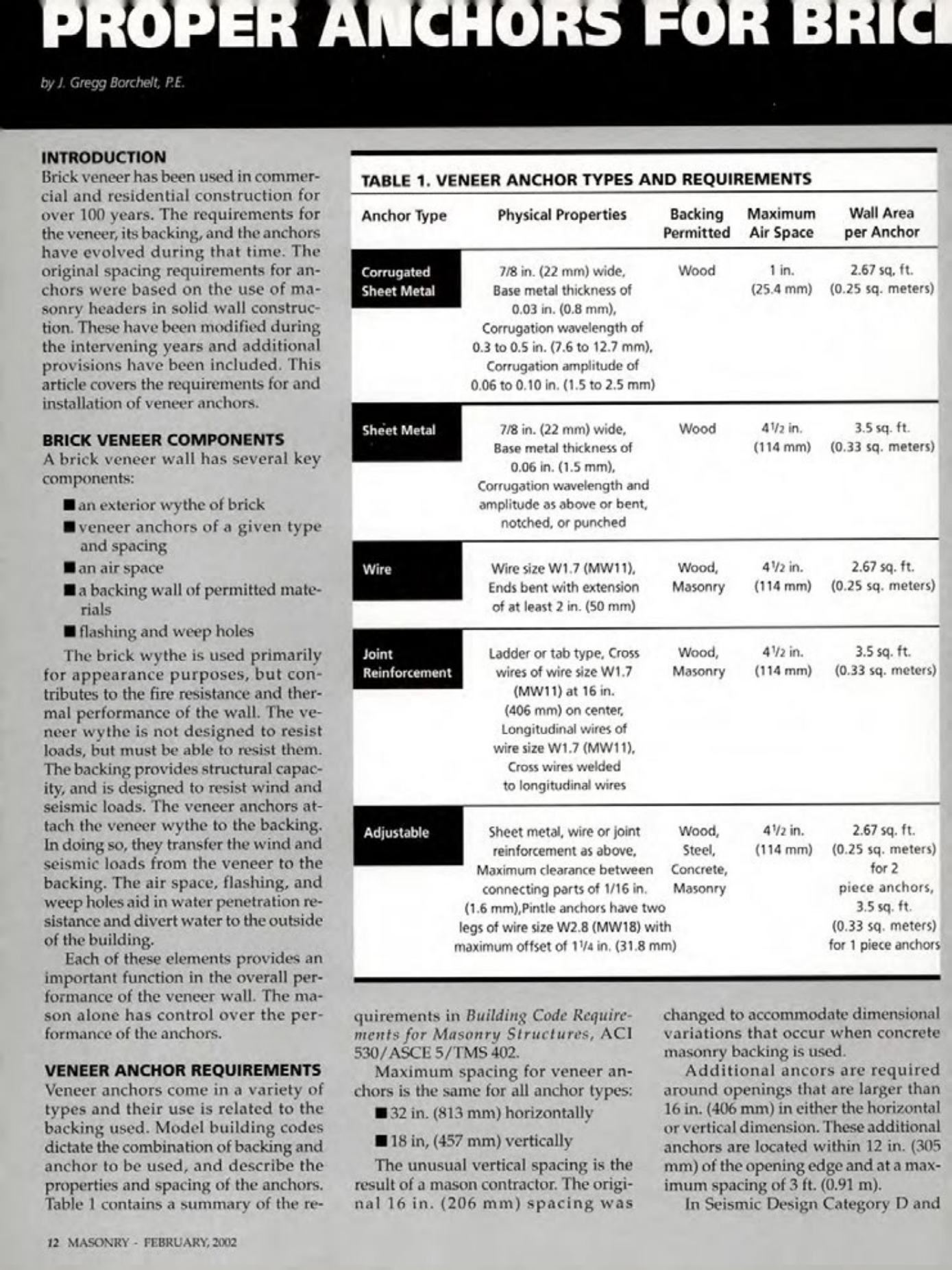 Masonry Magazine February 2002 Page. 12
