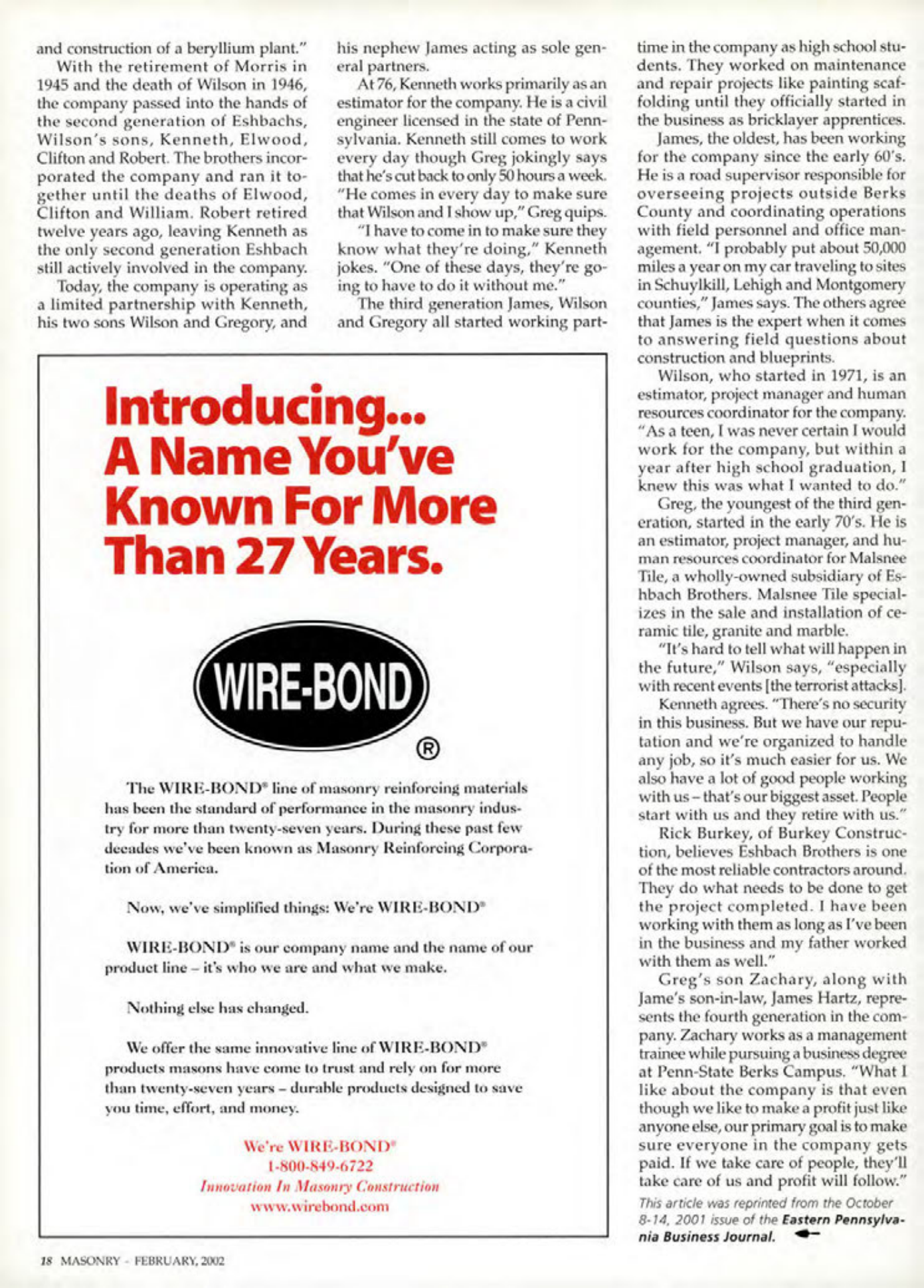 Masonry Magazine February 2002 Page. 18