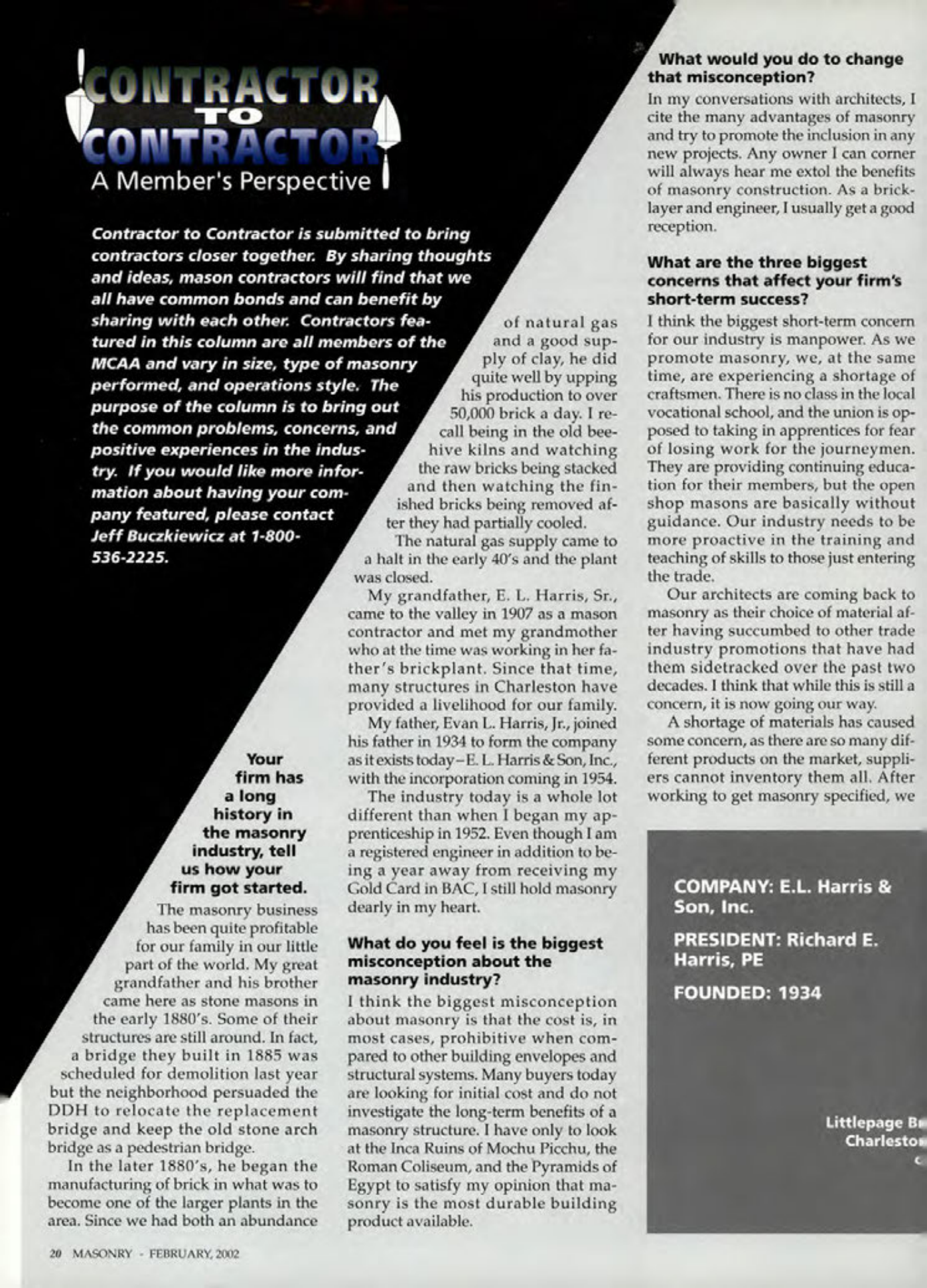 Masonry Magazine February 2002 Page. 20