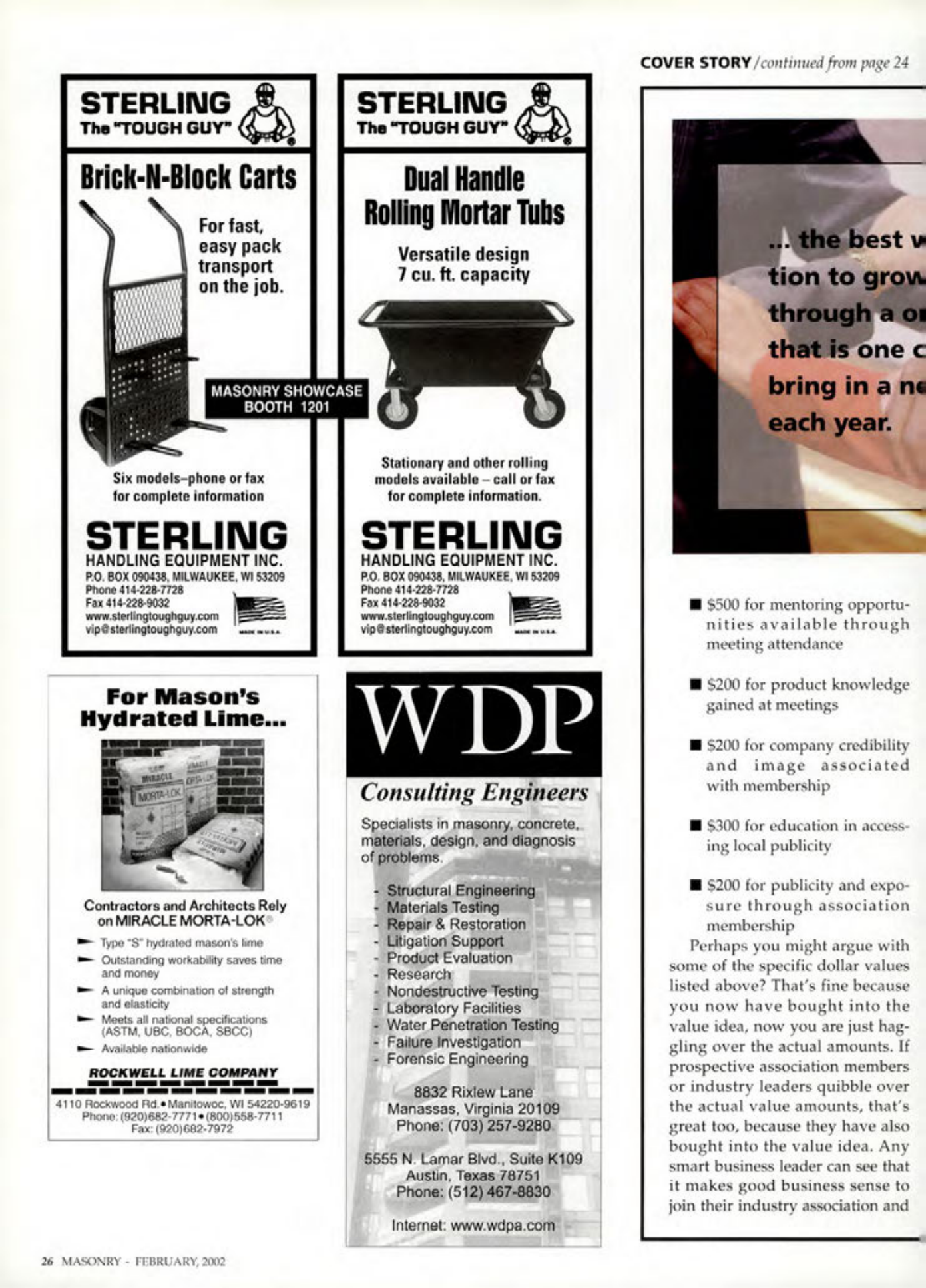Masonry Magazine February 2002 Page. 26