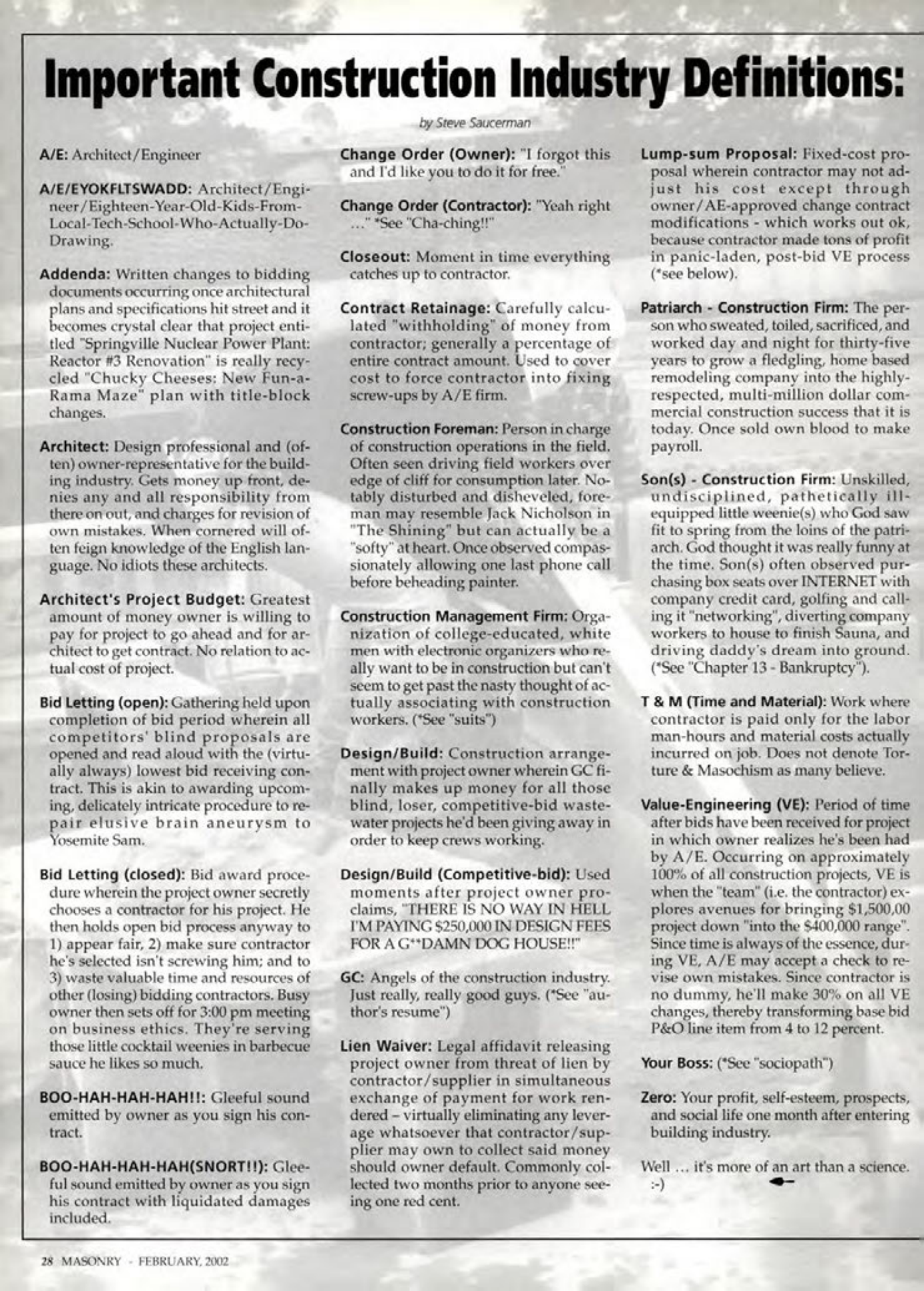 Masonry Magazine February 2002 Page. 28