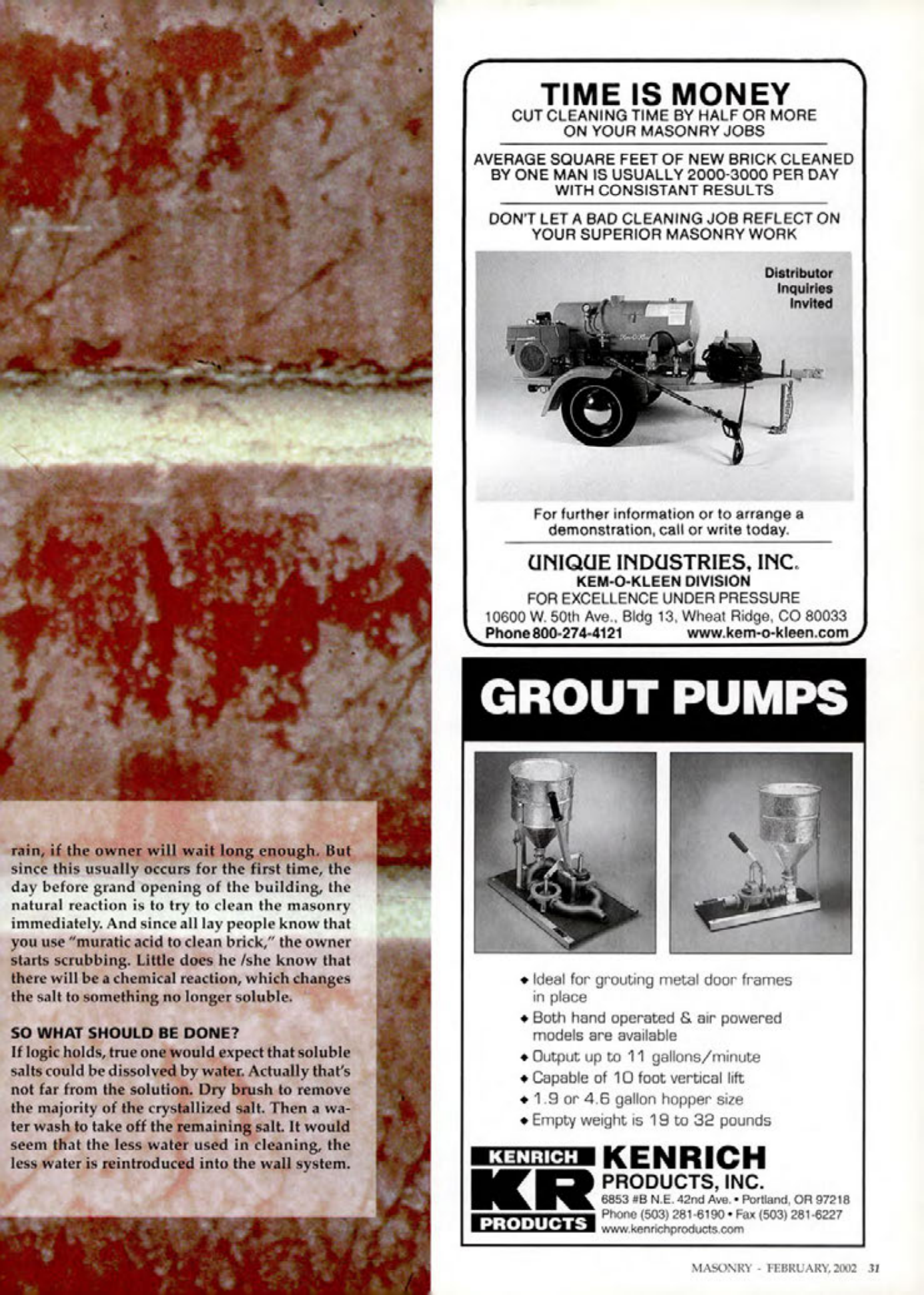 Masonry Magazine February 2002 Page. 31