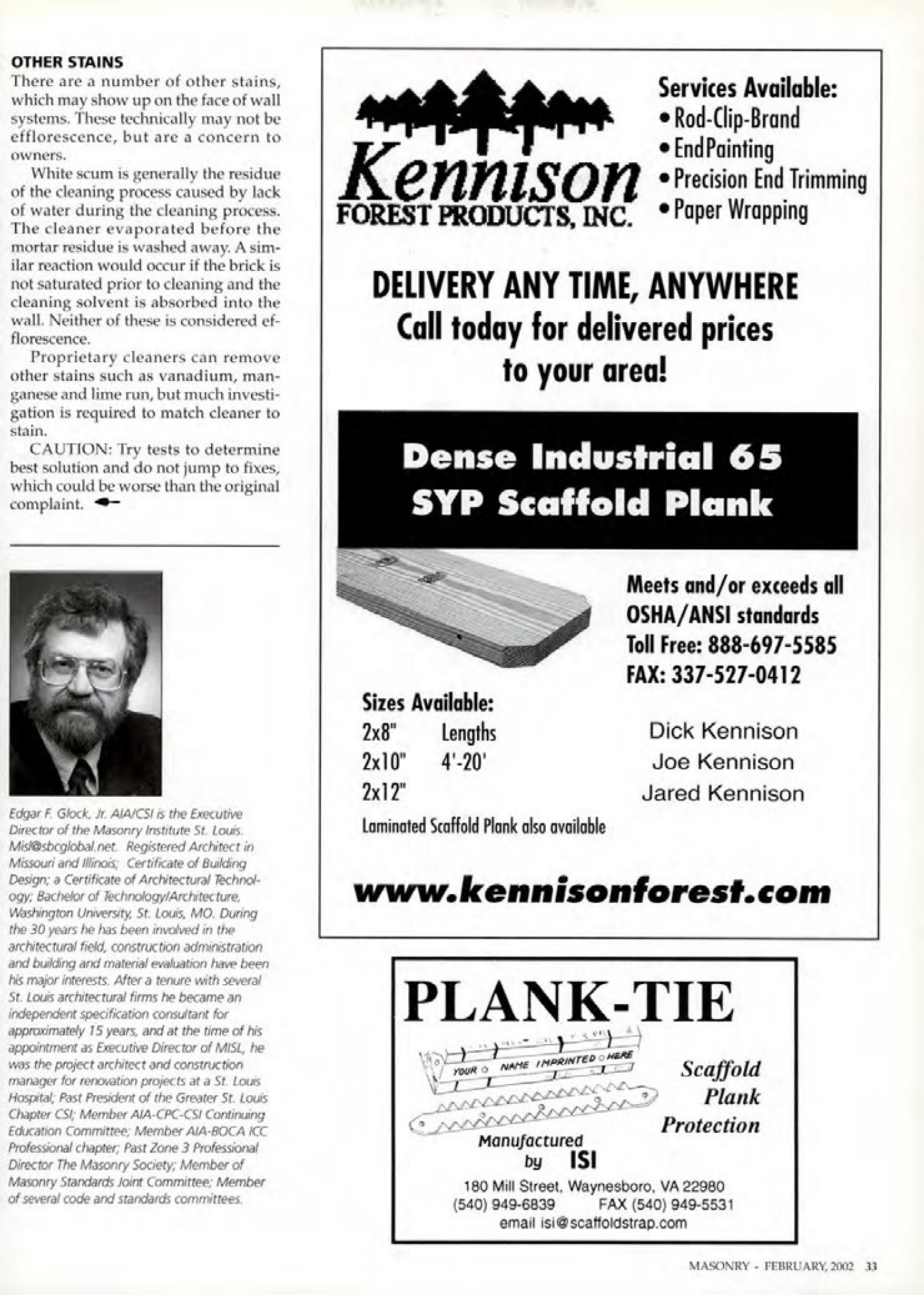 Masonry Magazine February 2002 Page. 33