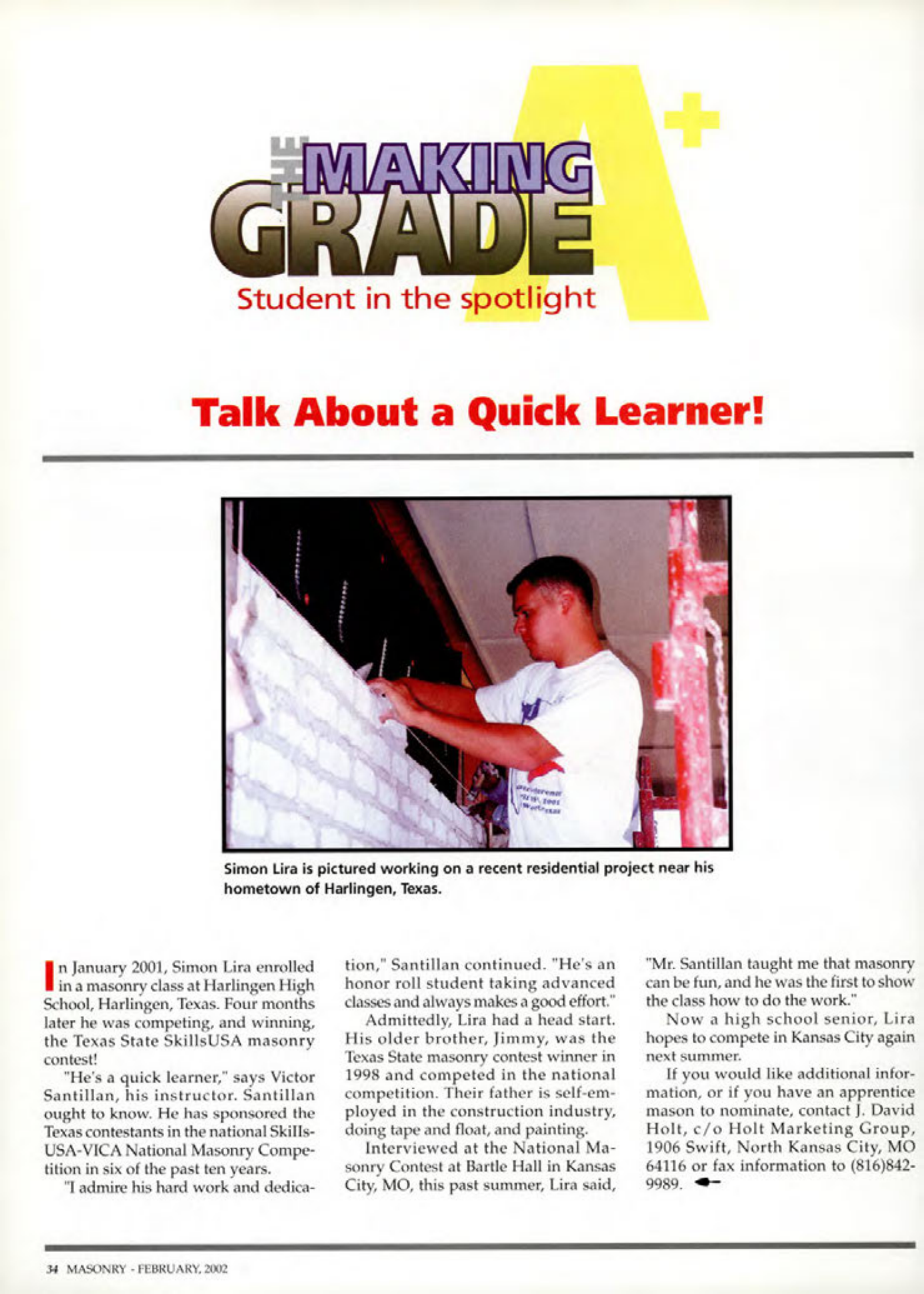 Masonry Magazine February 2002 Page. 34
