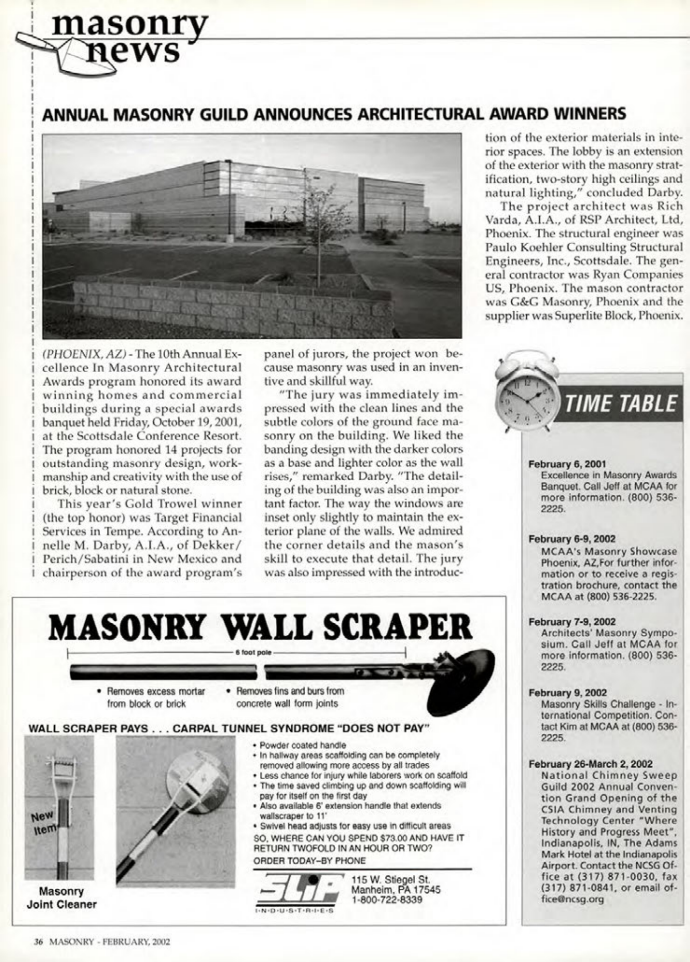 Masonry Magazine February 2002 Page. 36