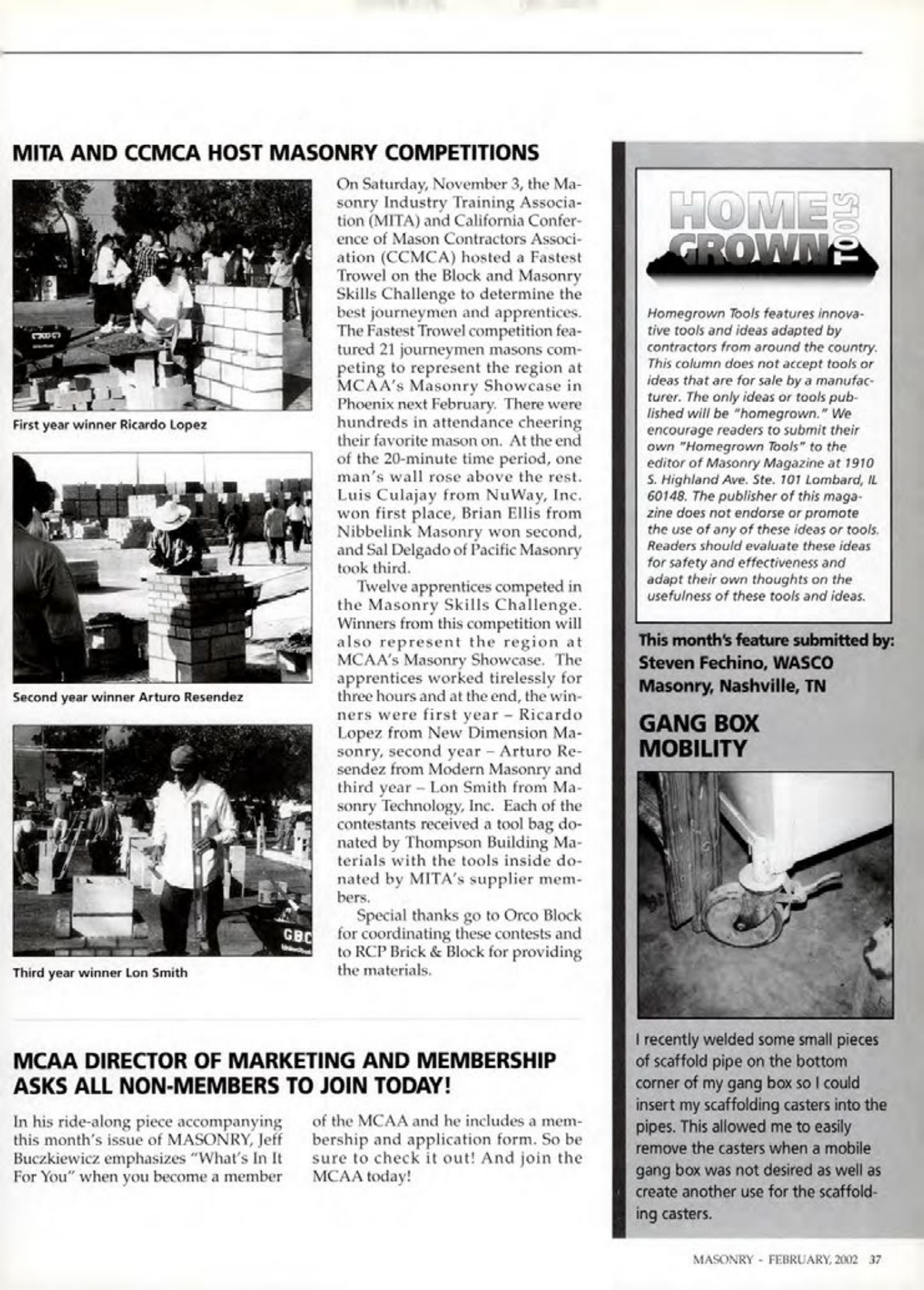 Masonry Magazine February 2002 Page. 37
