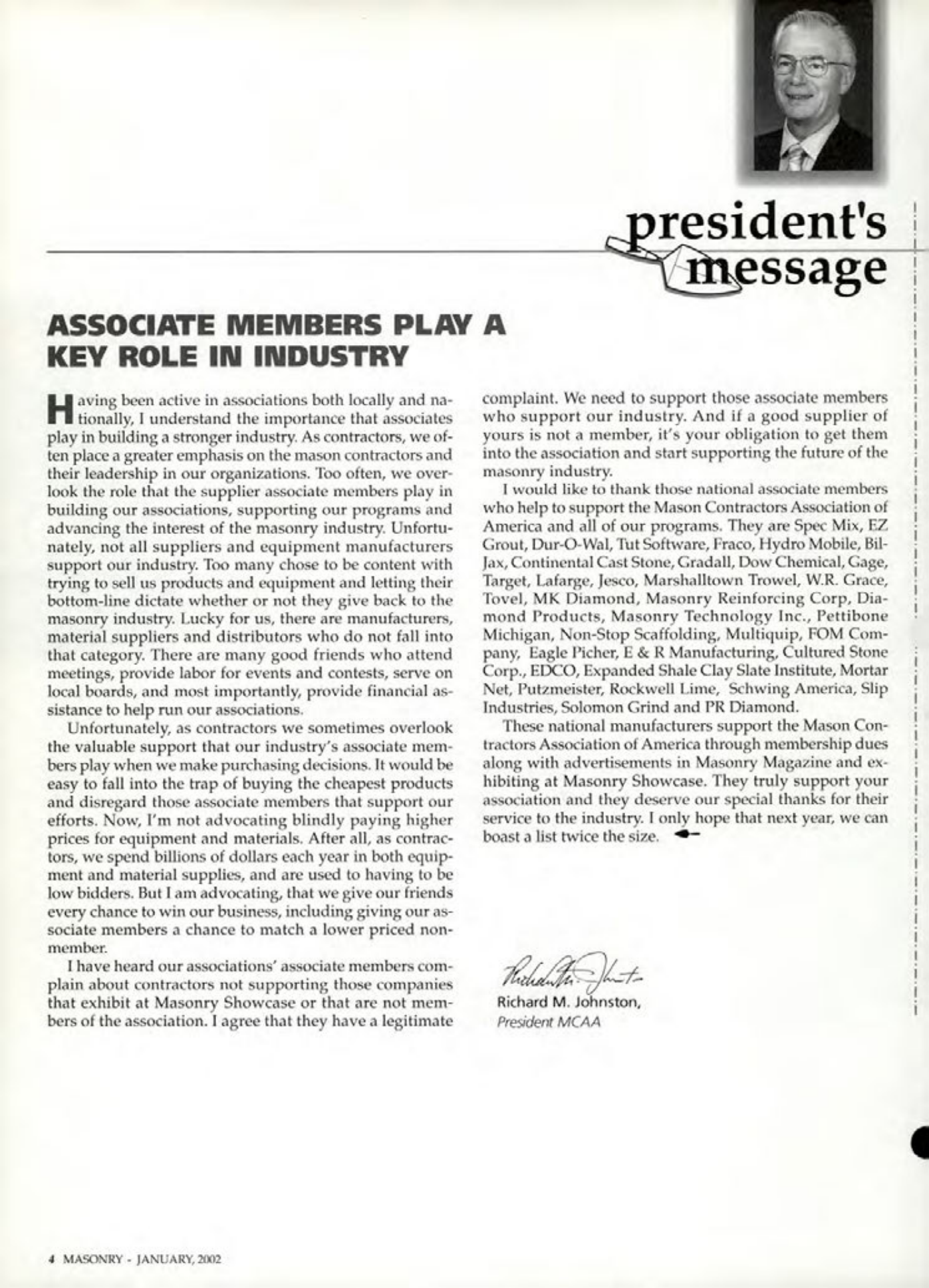 Masonry Magazine January 2002 Page. 4