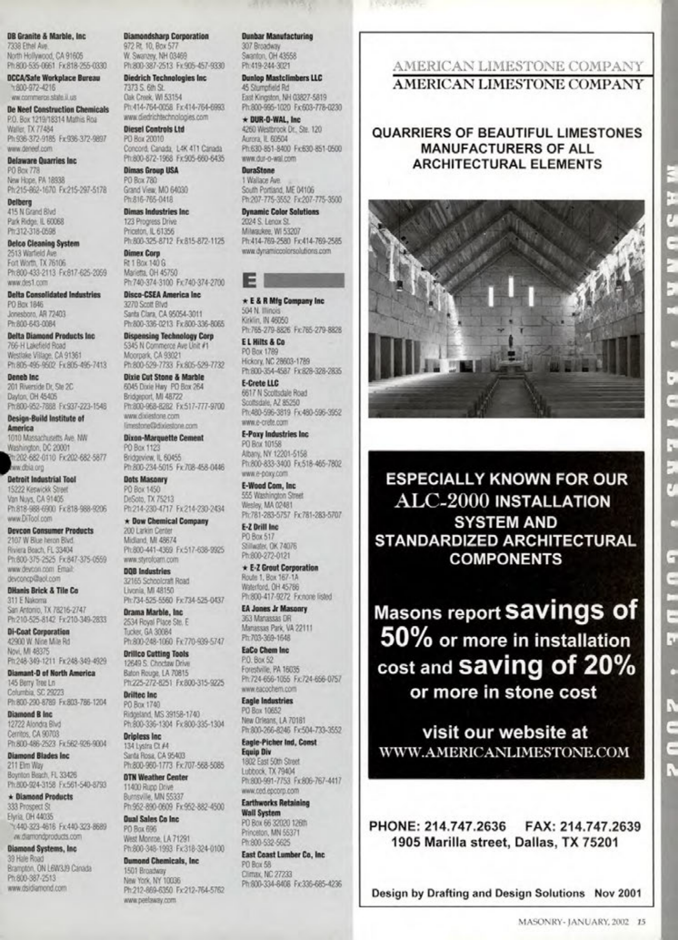 Masonry Magazine January 2002 Page. 15