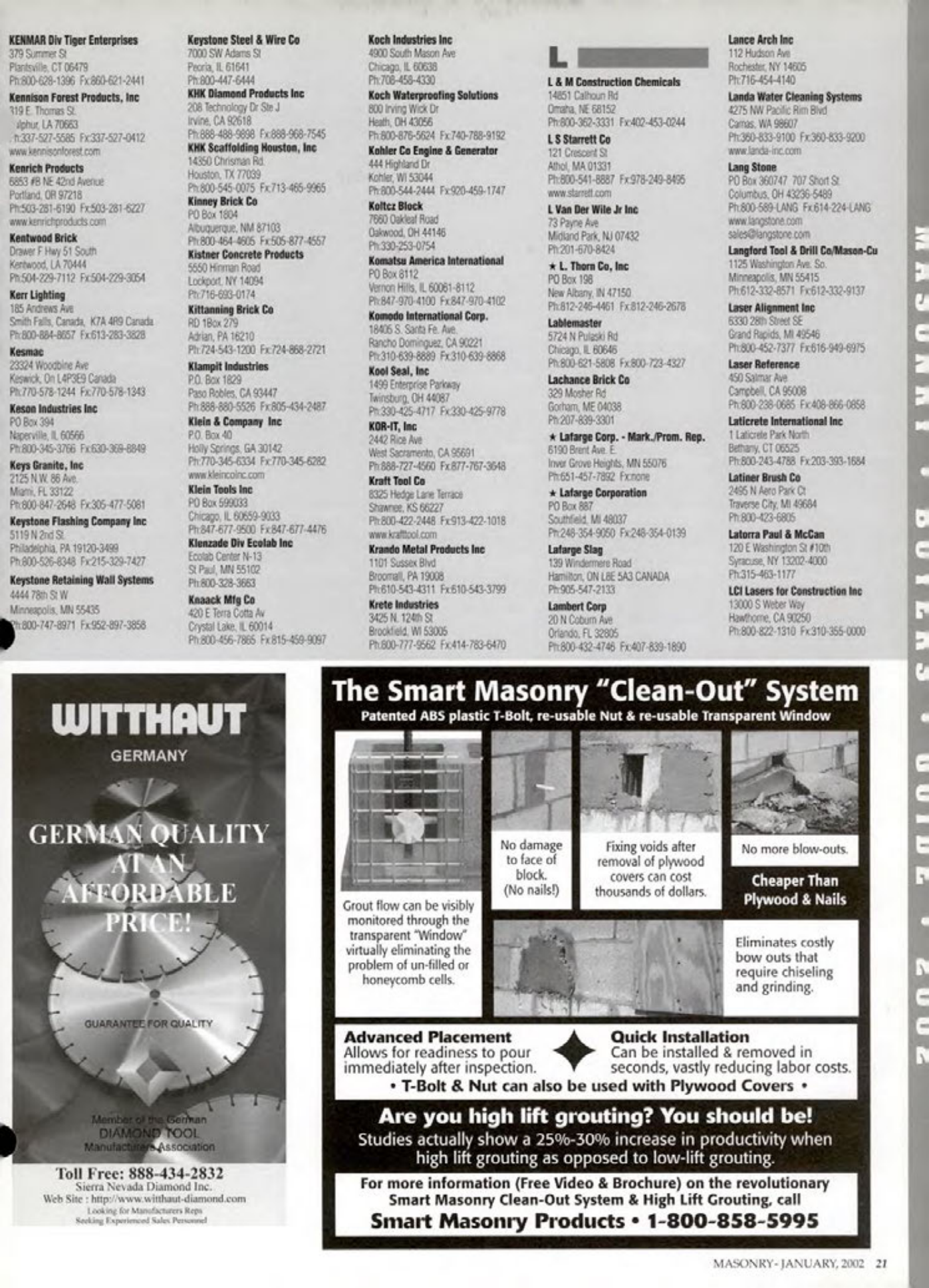 Masonry Magazine January 2002 Page. 21