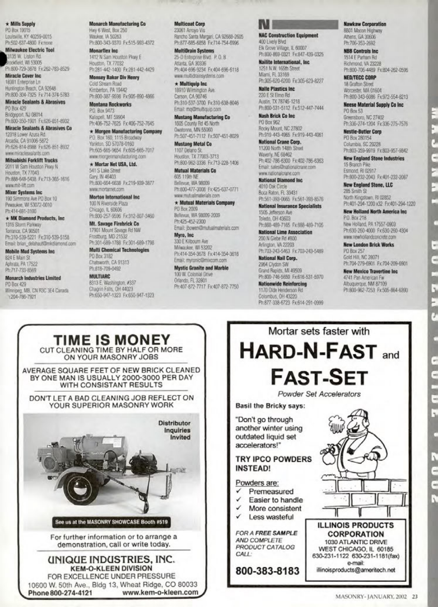 Masonry Magazine January 2002 Page. 23