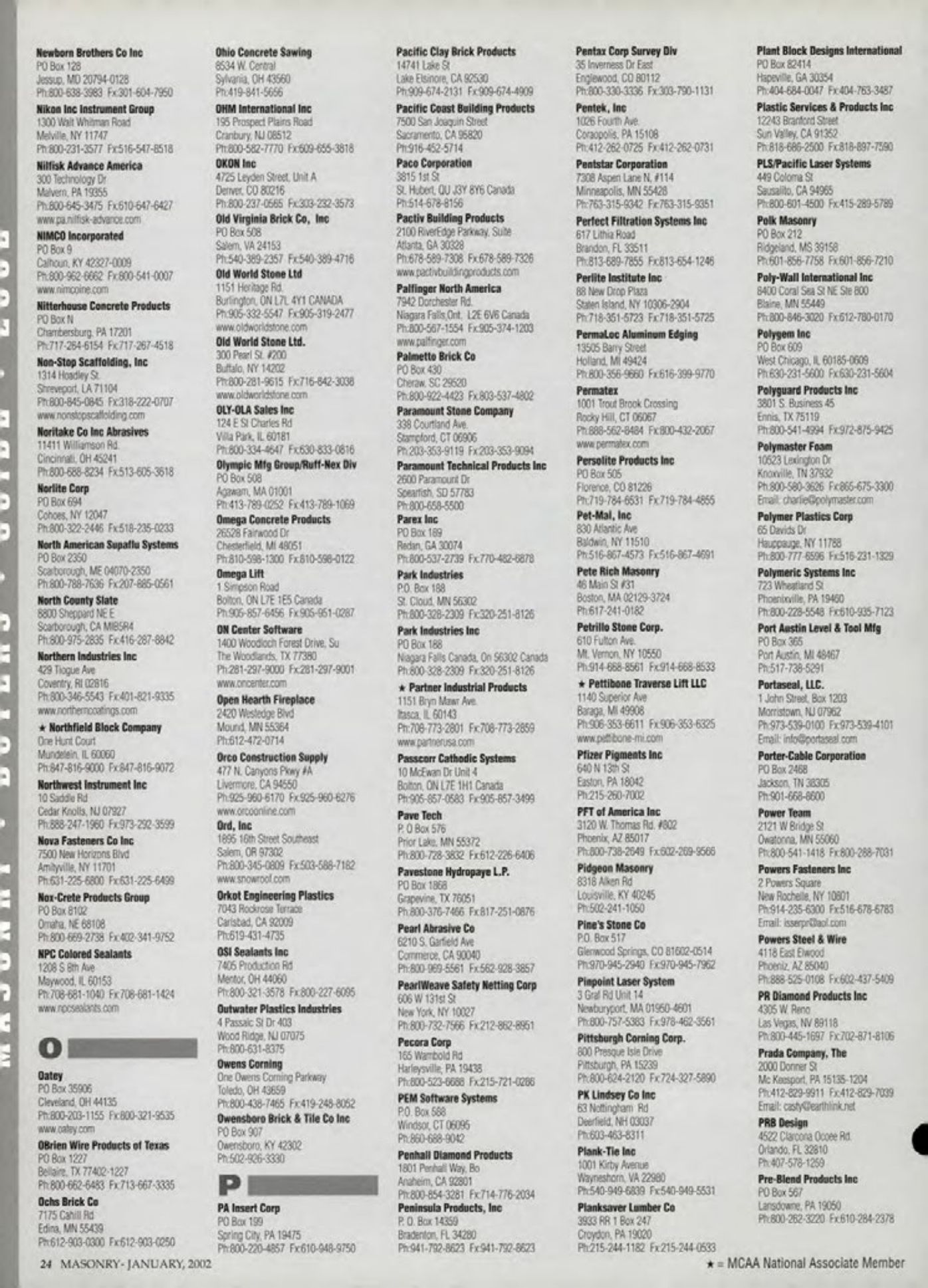 Masonry Magazine January 2002 Page. 24