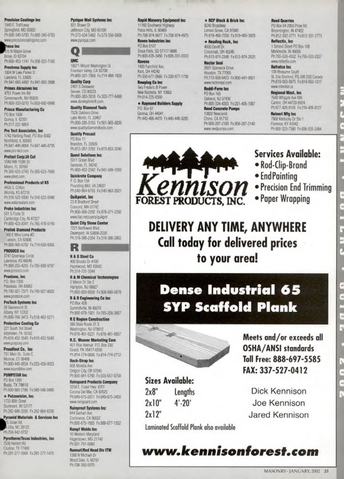 Masonry Magazine January 2002 Page. 25