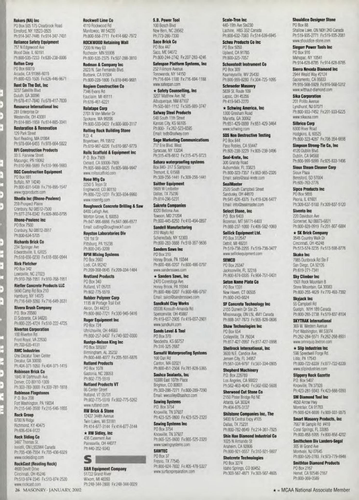 Masonry Magazine January 2002 Page. 26