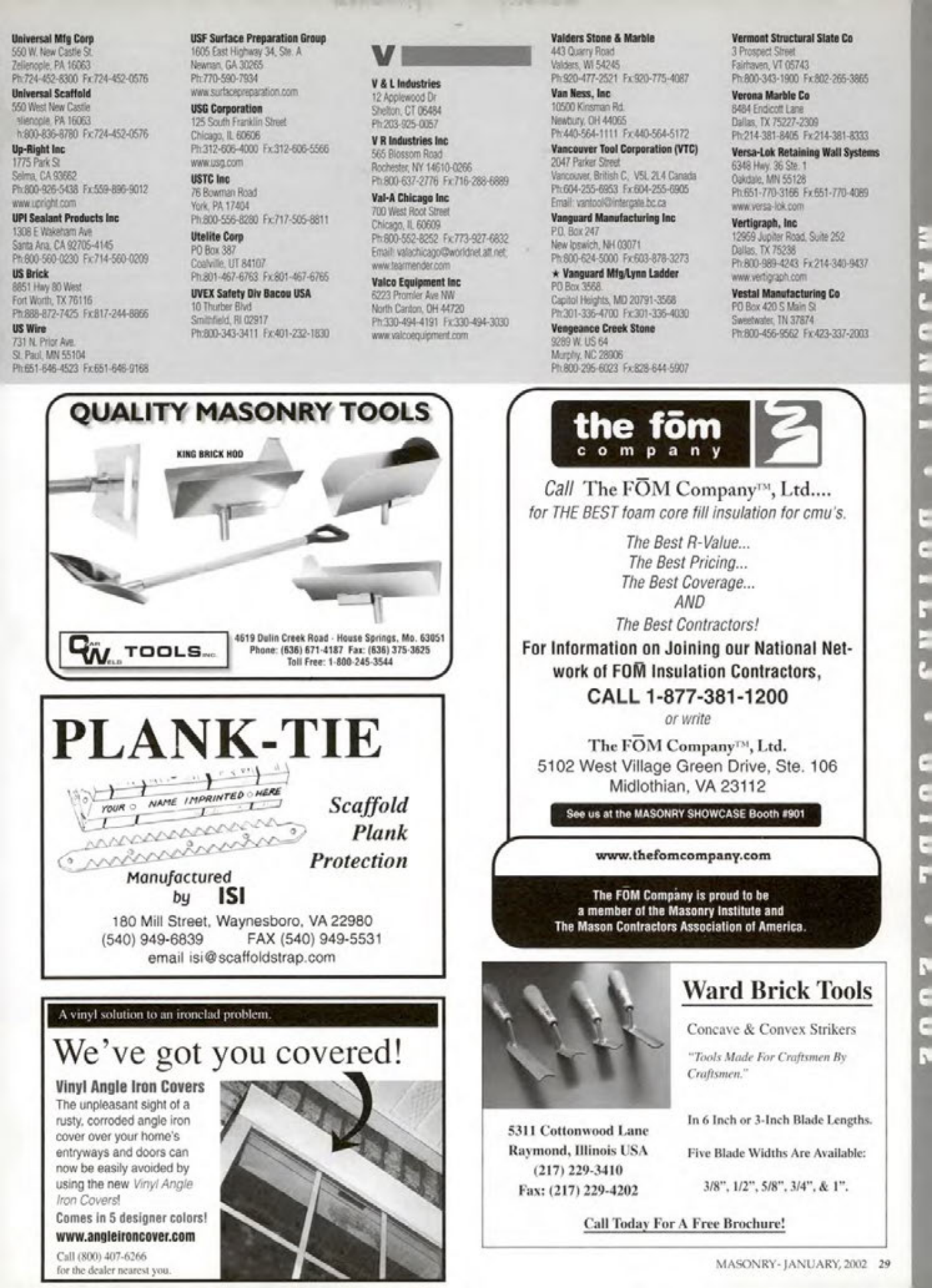 Masonry Magazine January 2002 Page. 29