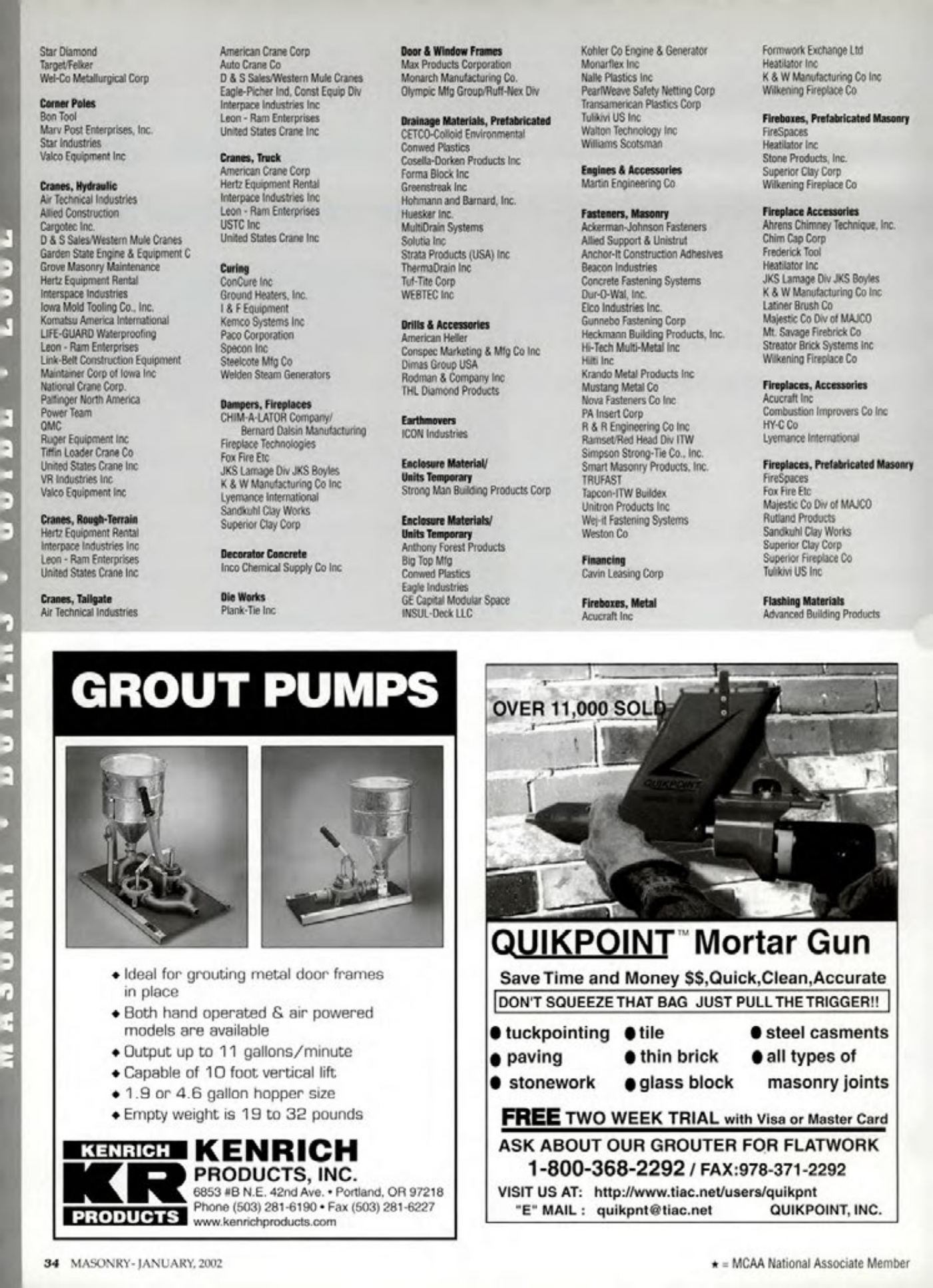 Masonry Magazine January 2002 Page. 34